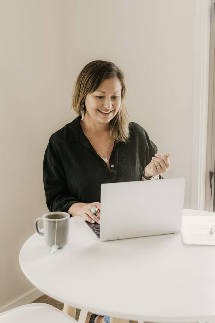 Jaime Stefanac working at her desk