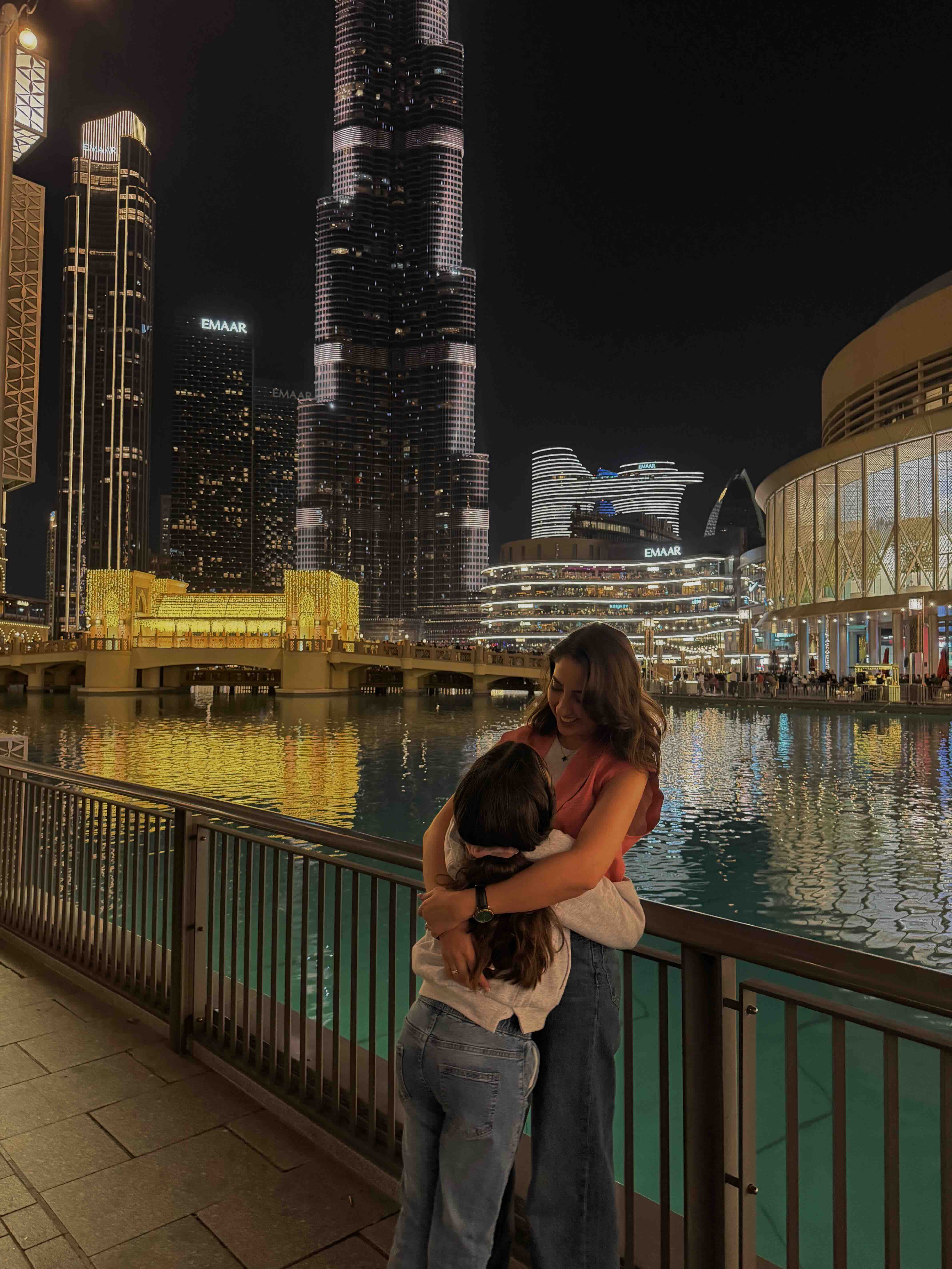 Tina with her daughter in Dubai