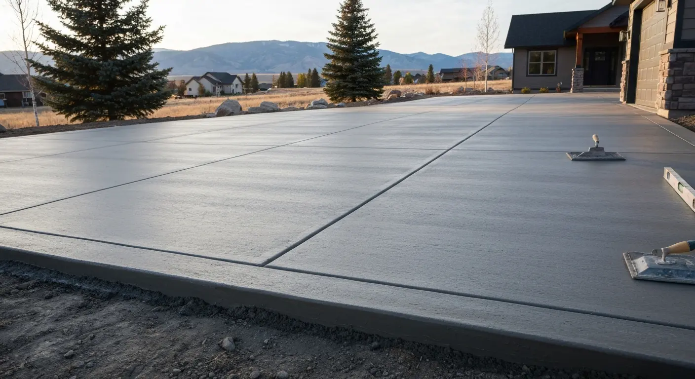 Concrete driveway and patio installation