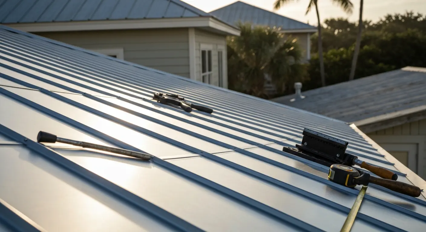 Metal roofing installation