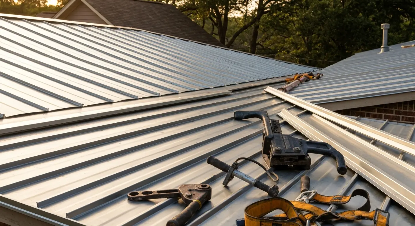 Metal roofing installation