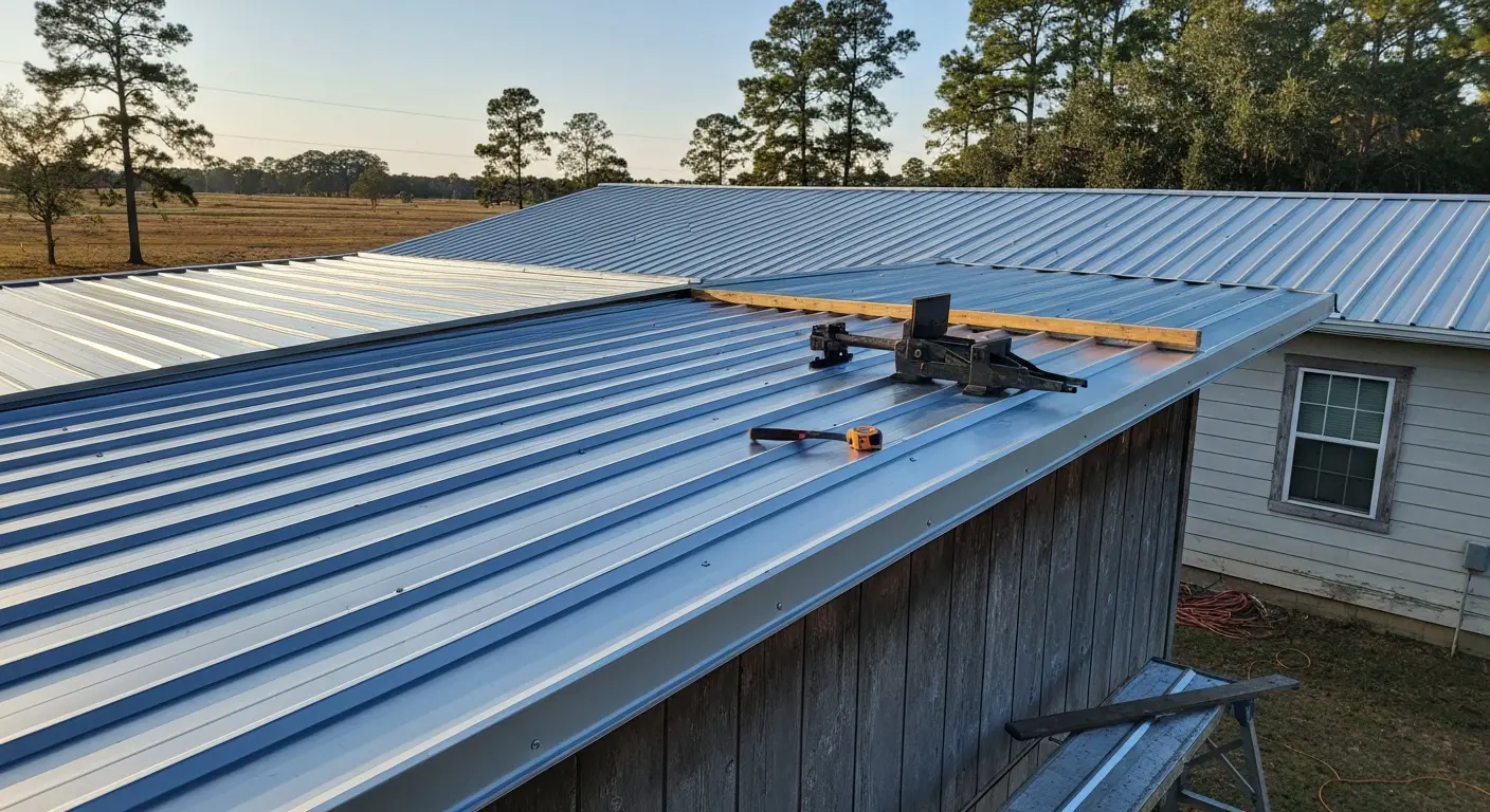 Metal roofing installation