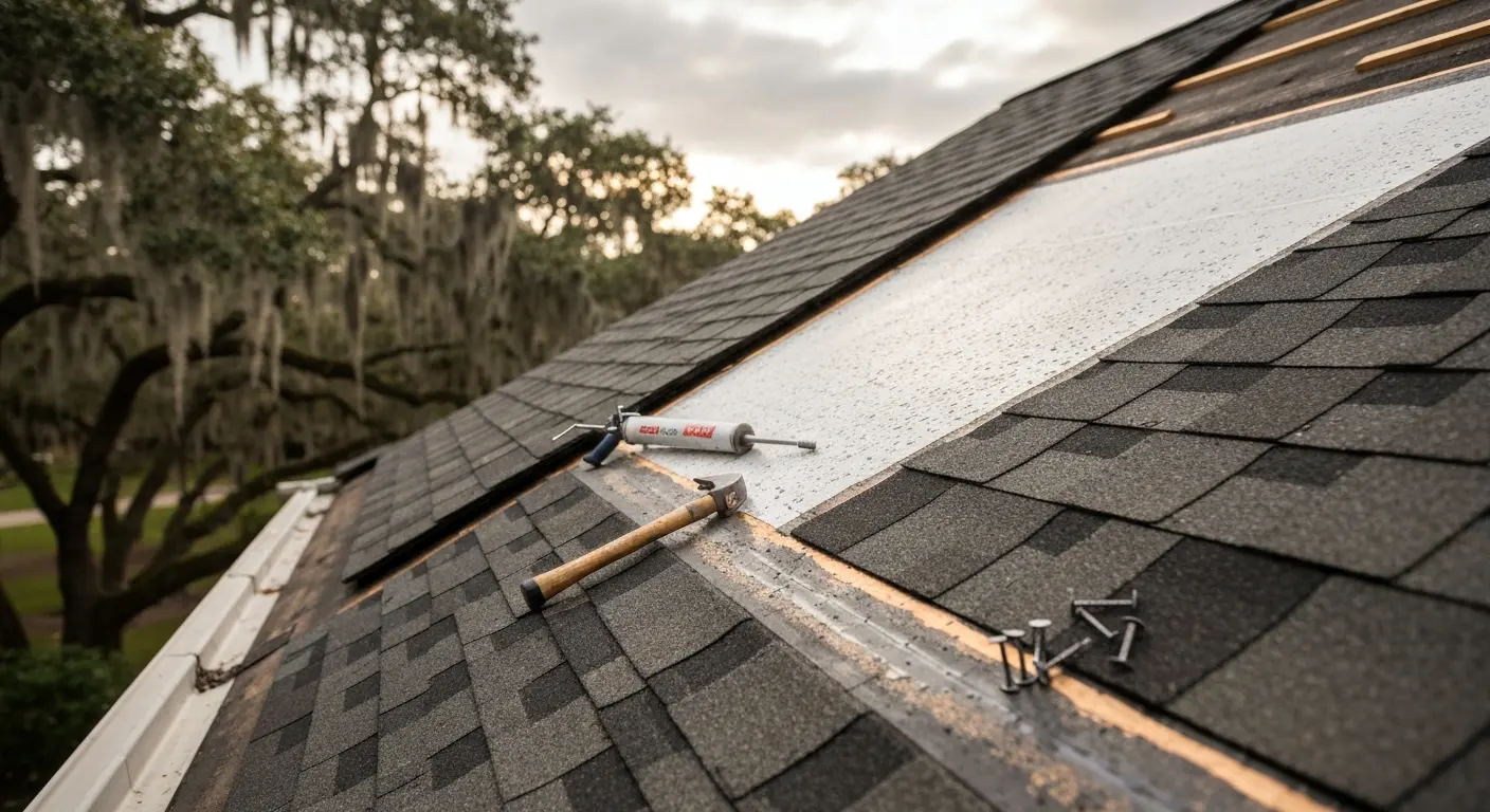Roof repair work