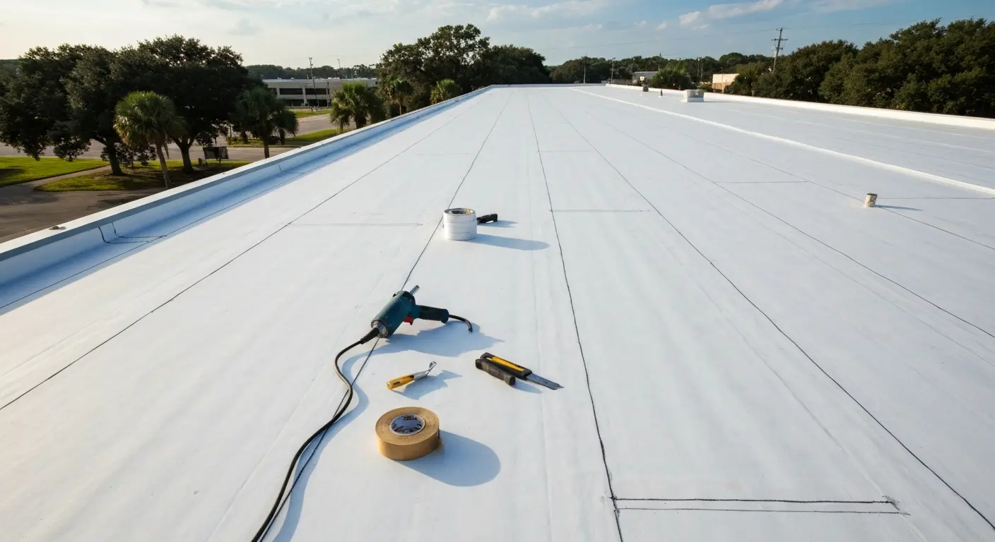 Commercial roof installation