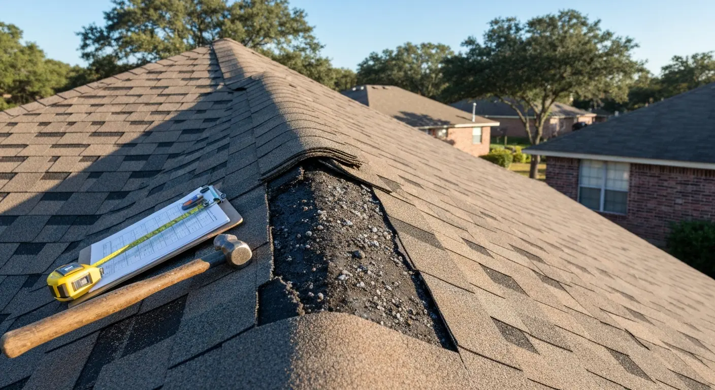 Storm damage roof repair Humble