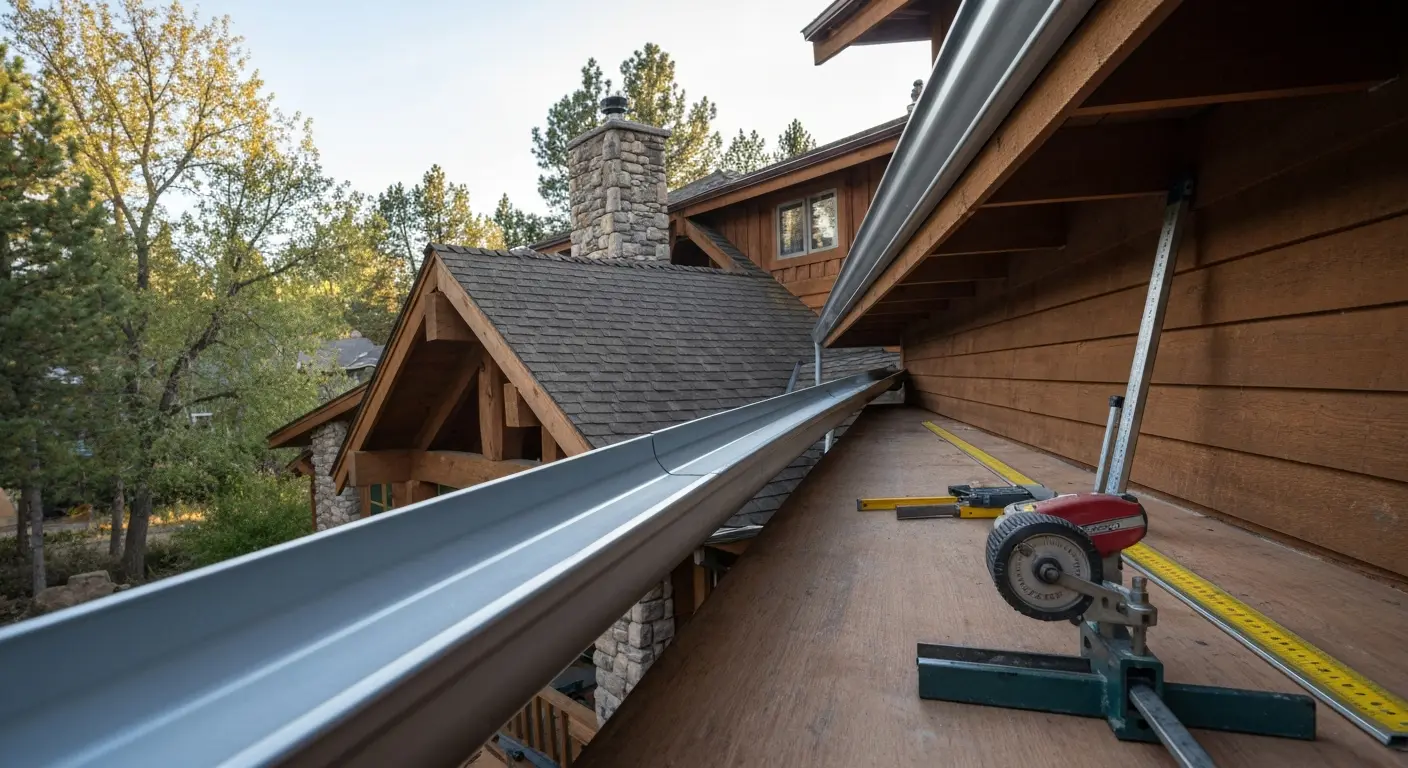 Seamless gutter installation