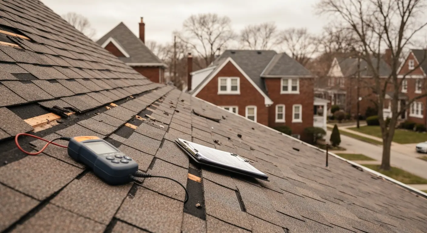 Storm damage roof inspection
