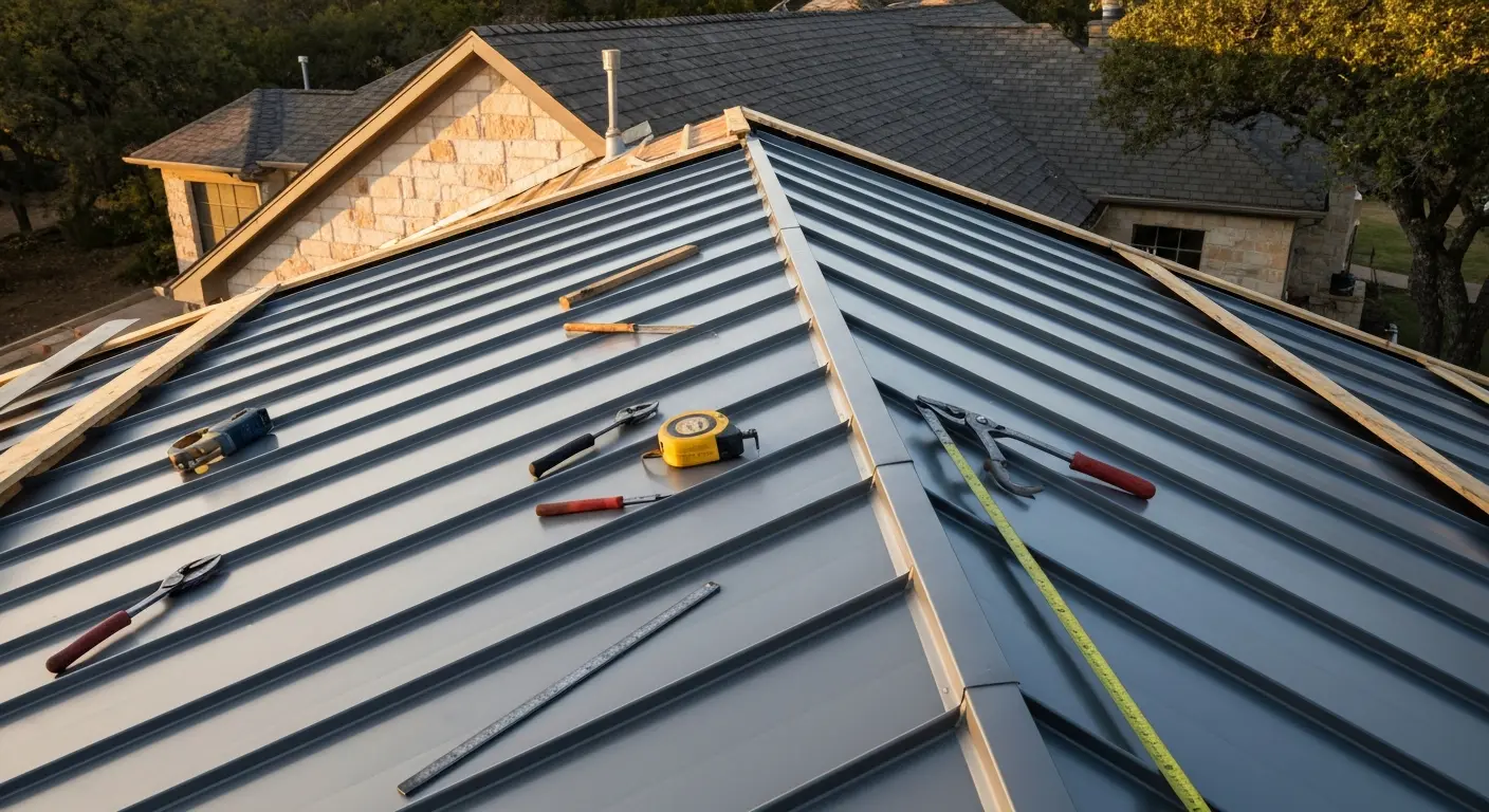 Metal roof installation