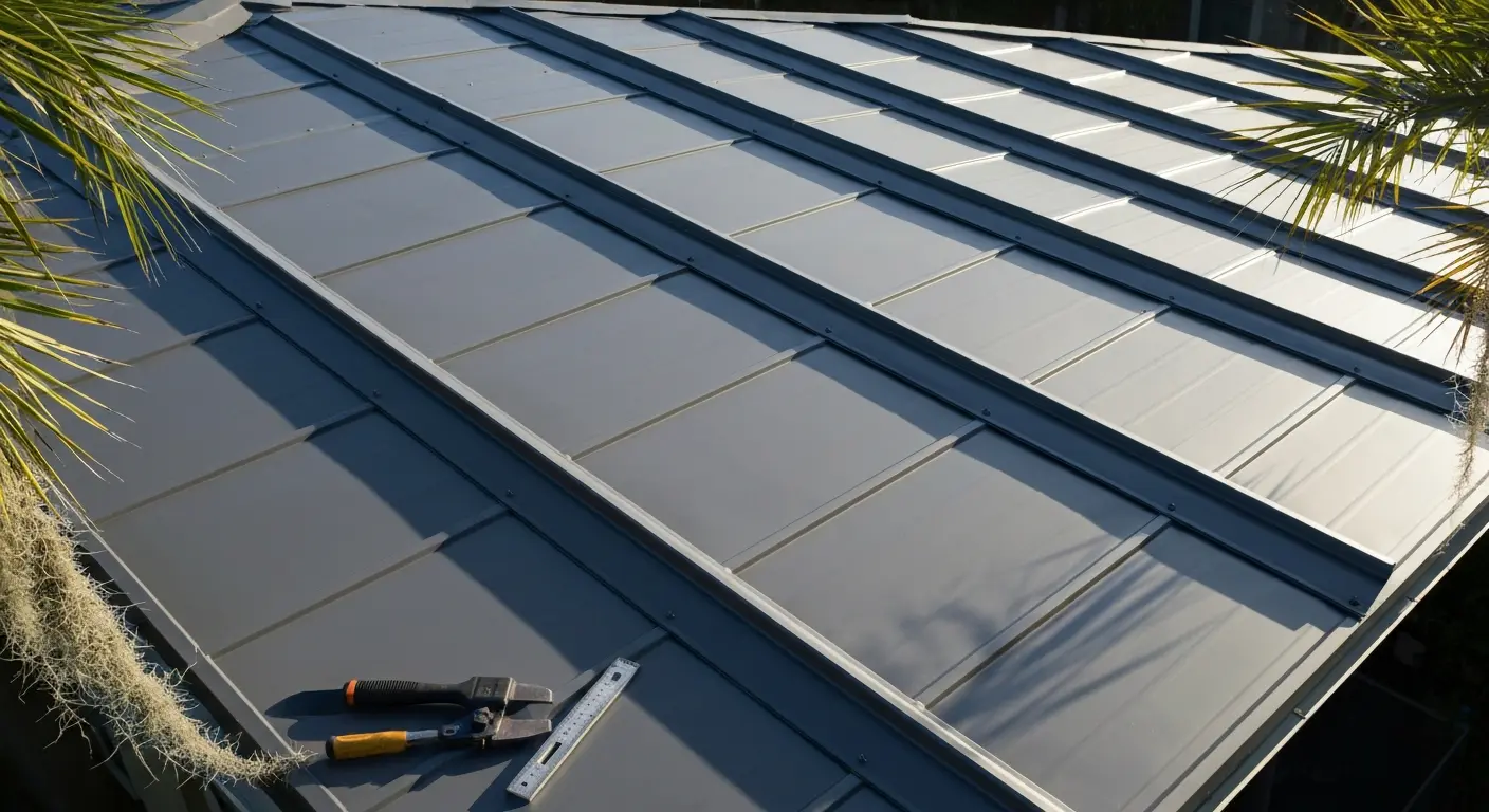 Metal roof installation
