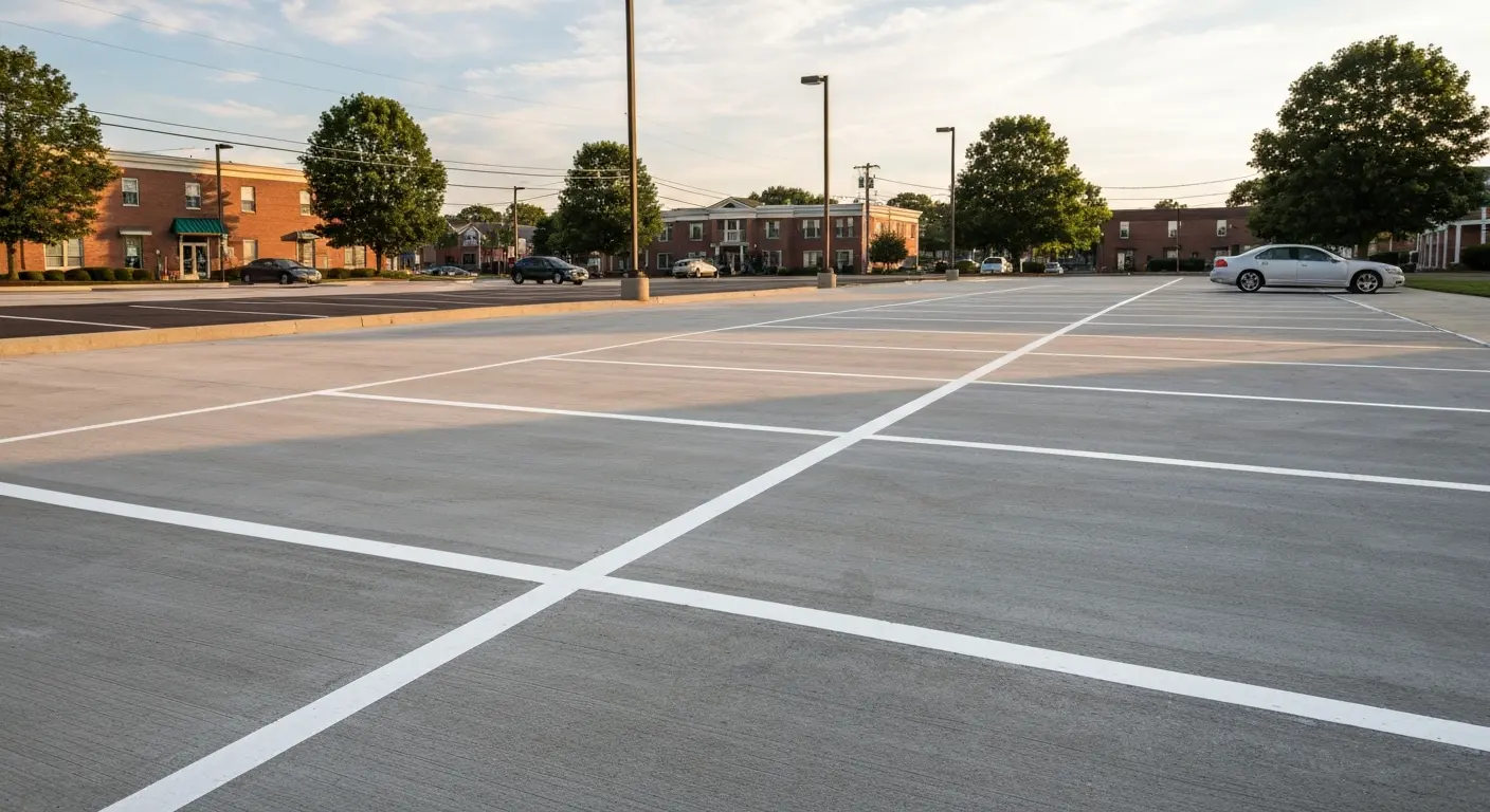 Commercial parking lot concrete