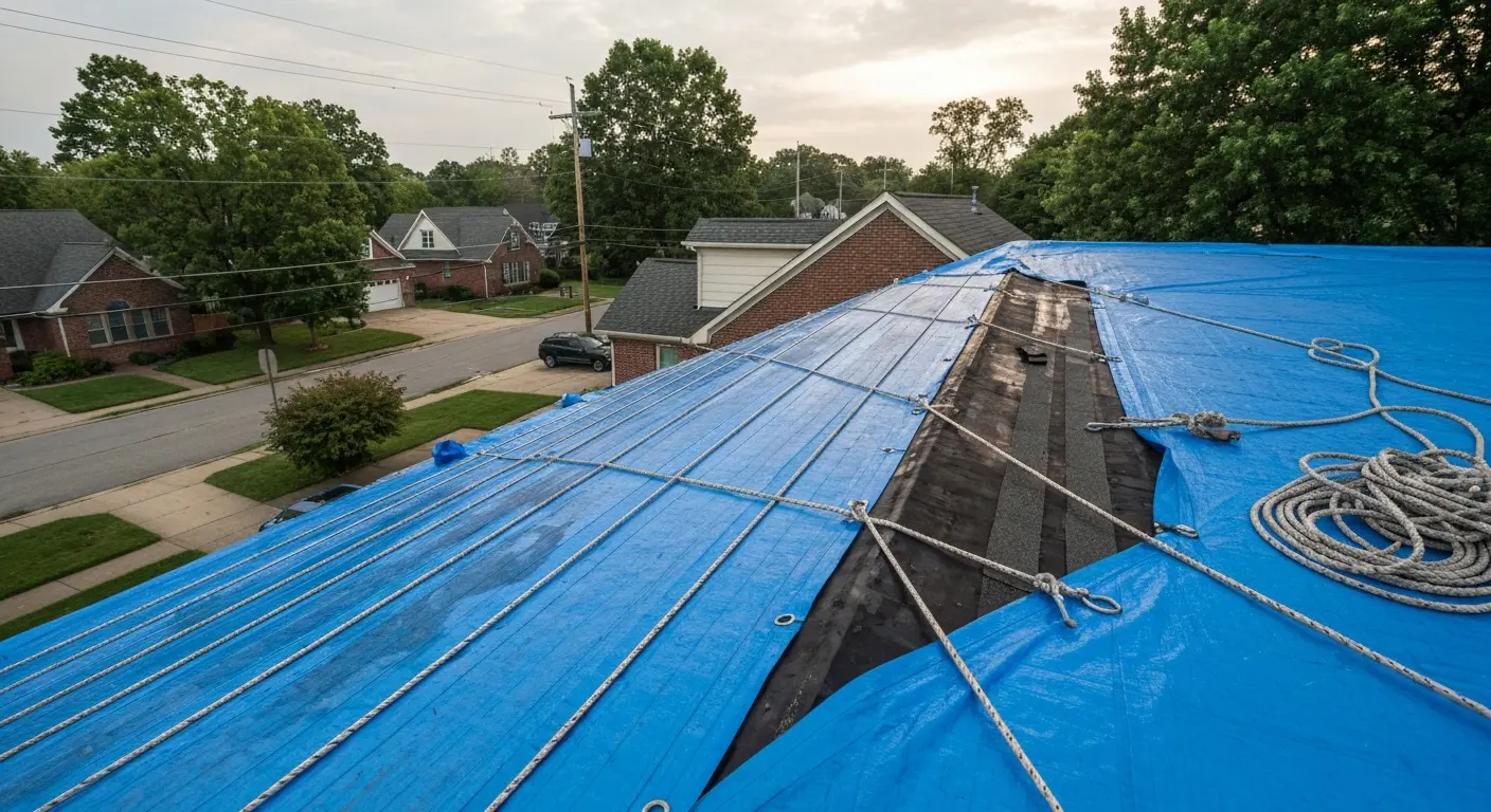 Emergency roof tarping