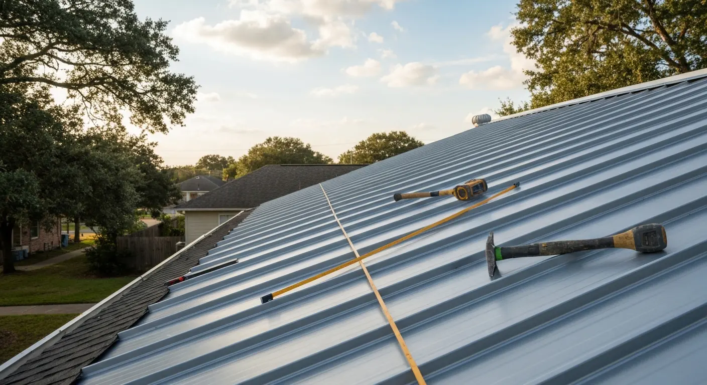 Metal roof installation