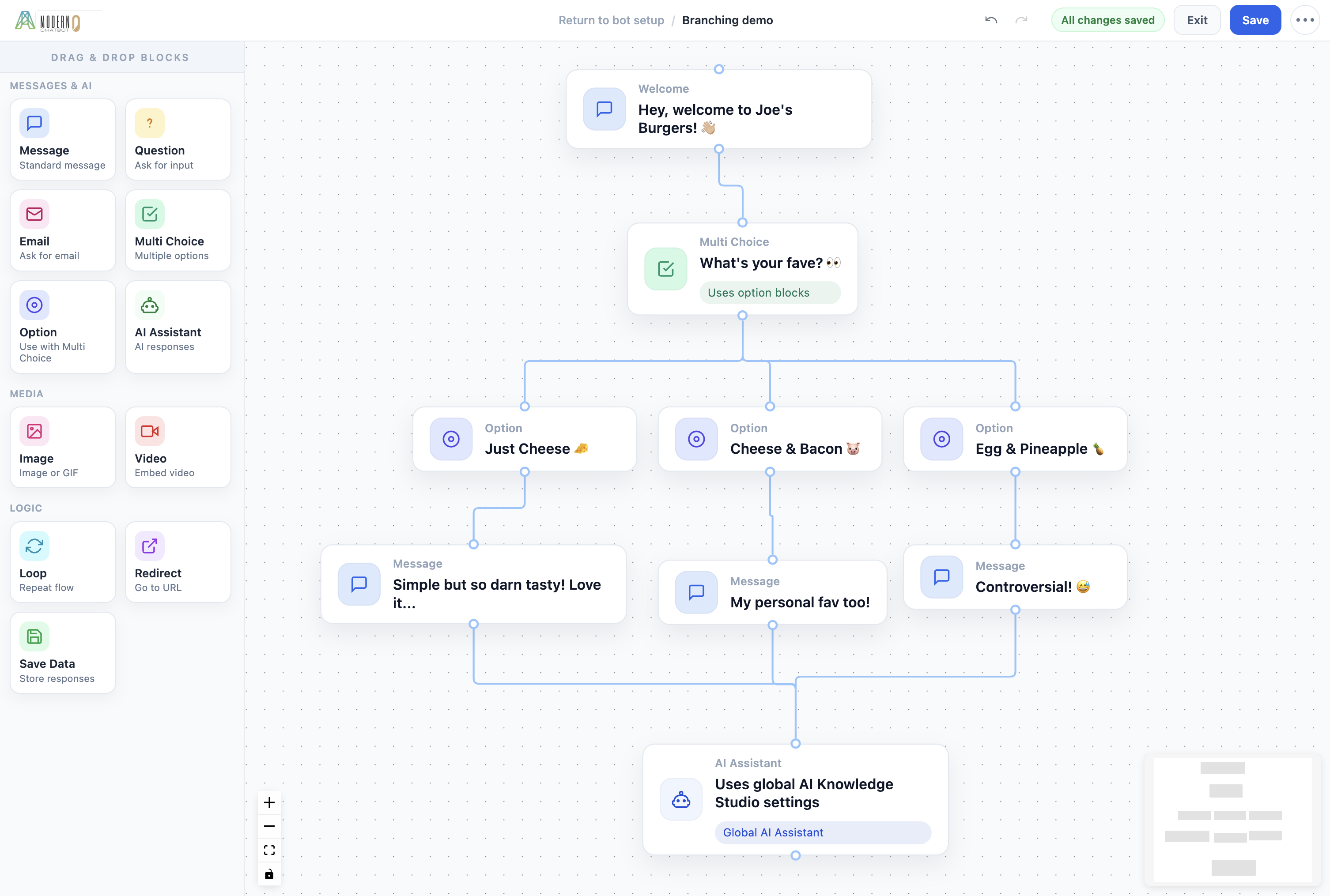 Flow builder interface