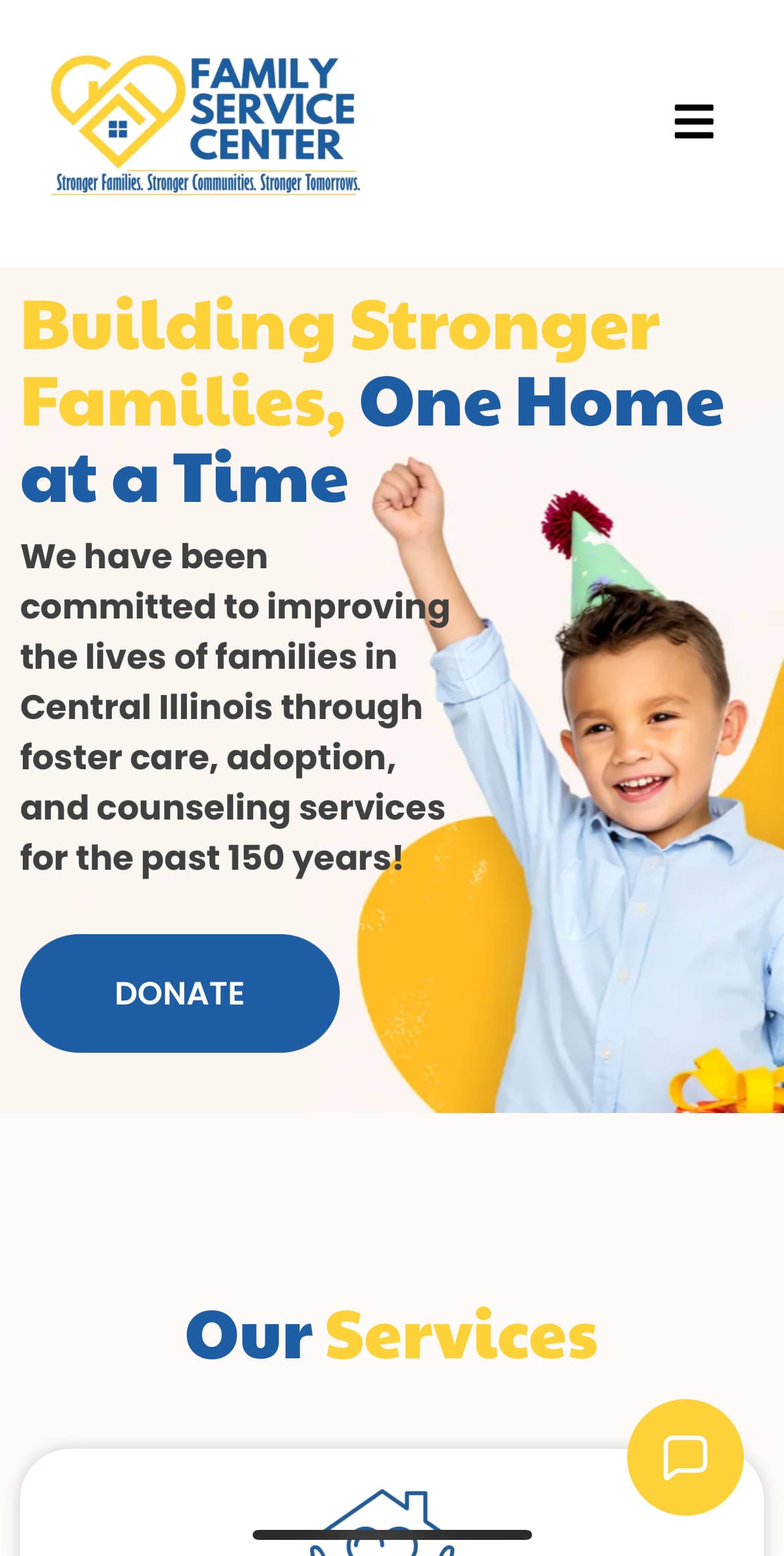 Family Service Center mobile website built by Minder Media