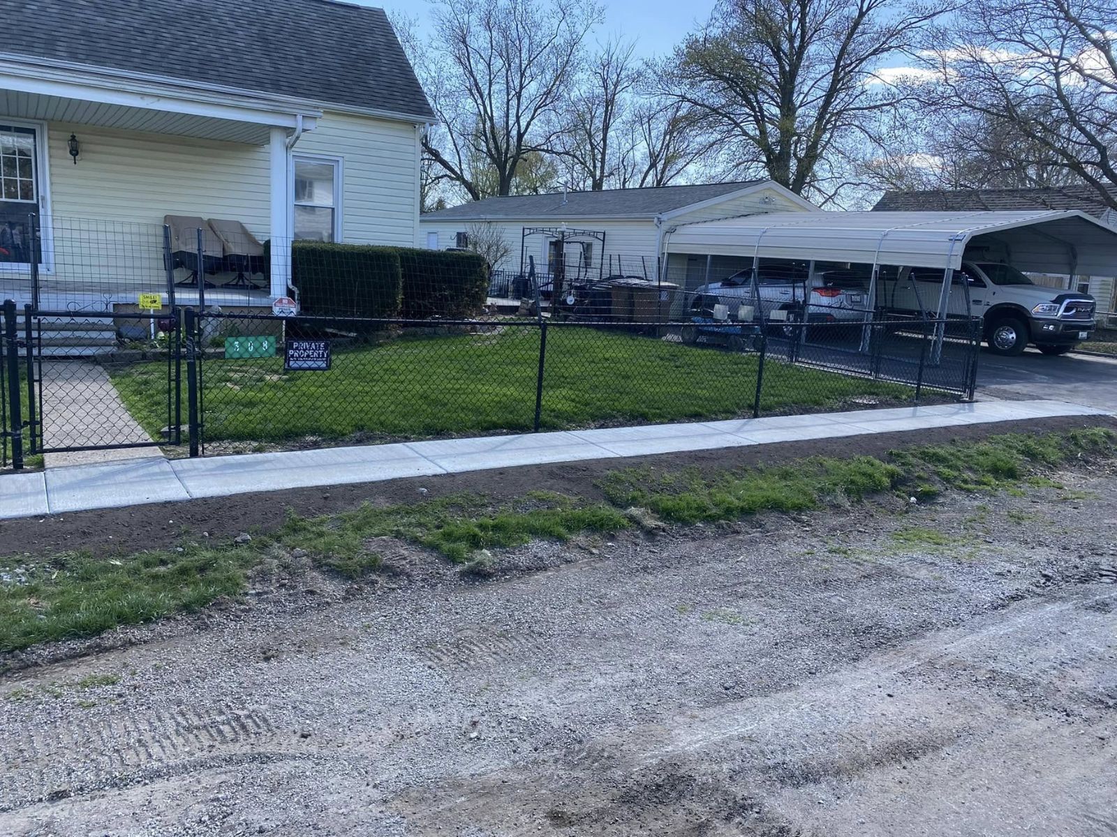 Finished concrete walkway surface