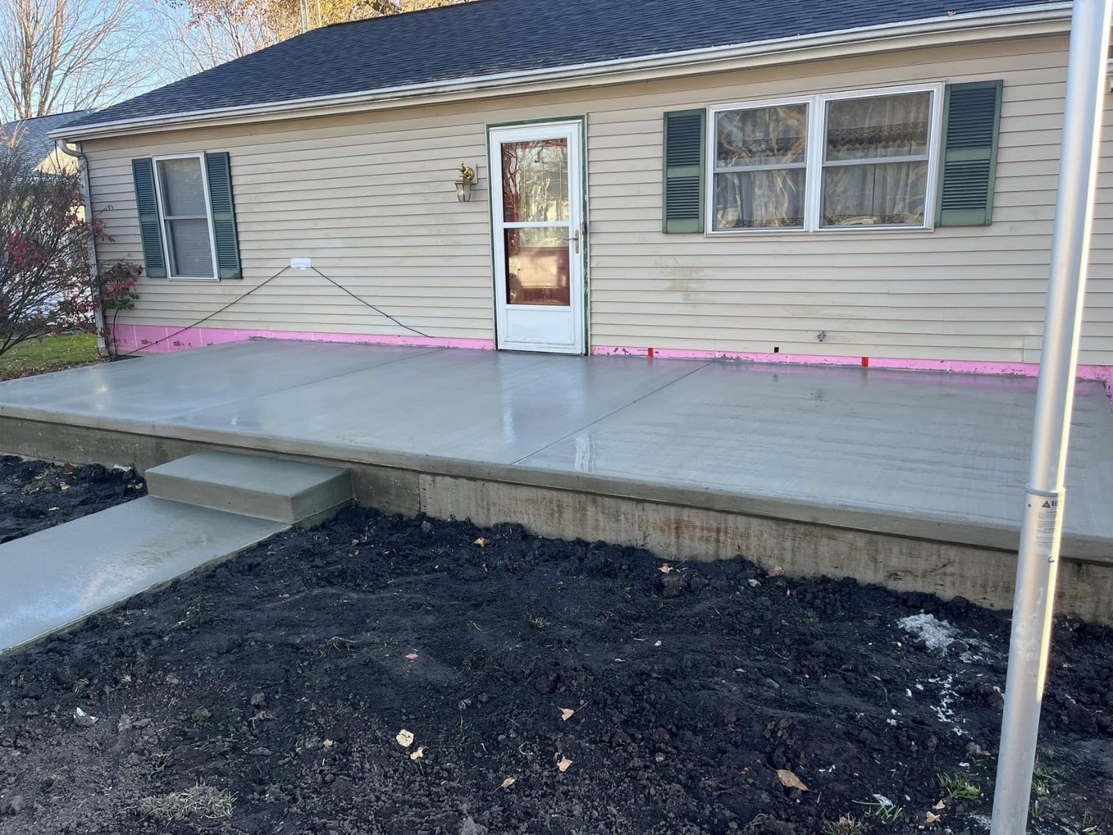 Finished concrete patio surface