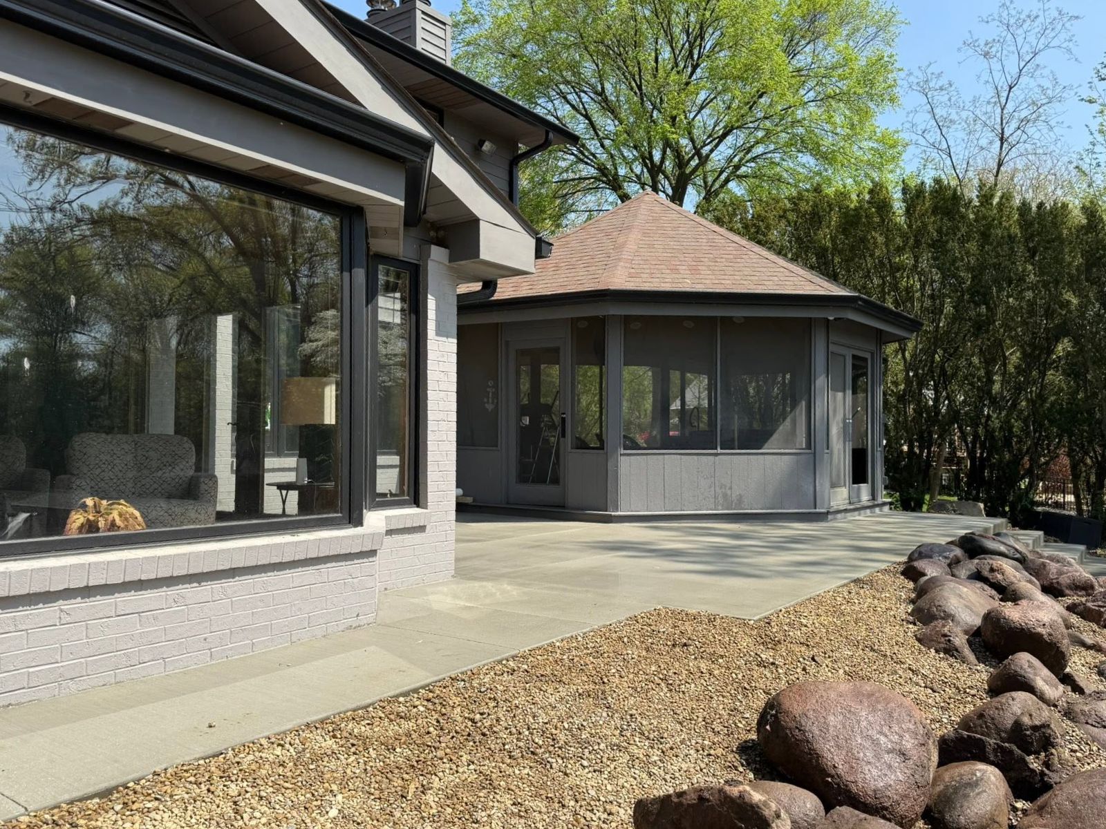 Patio finish and house connection detail