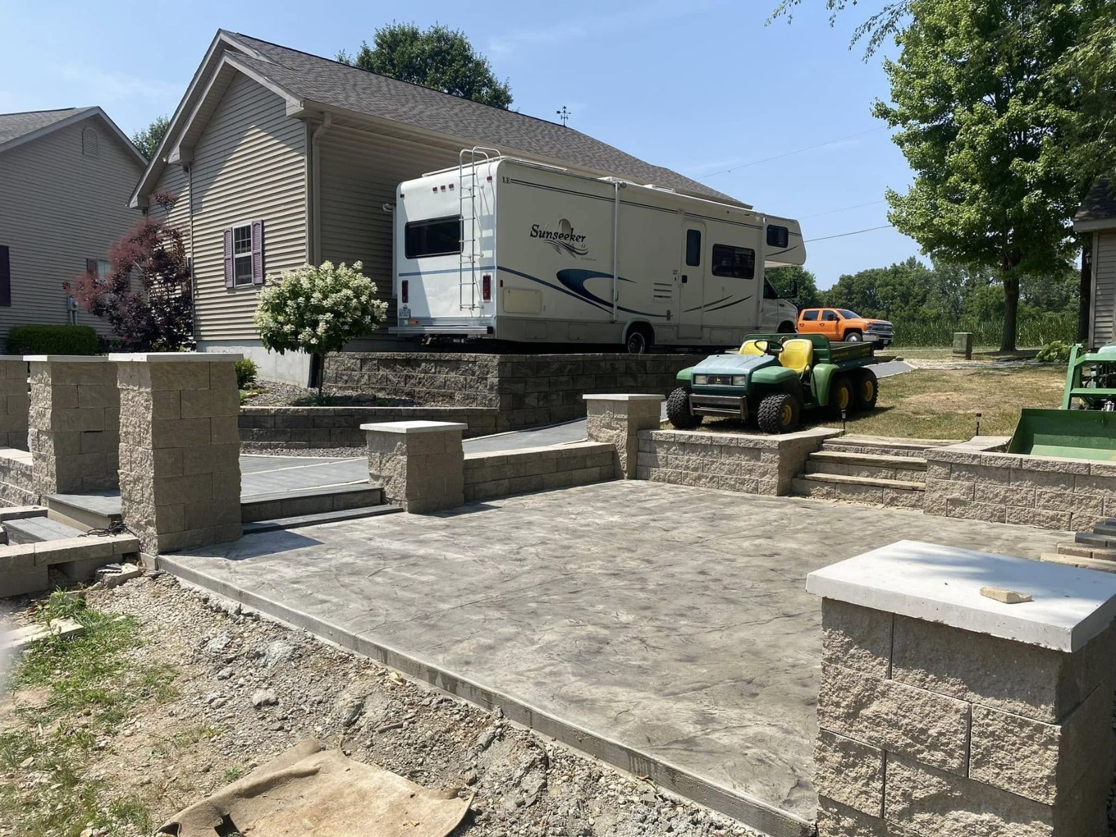 Patio laid out for outdoor dining