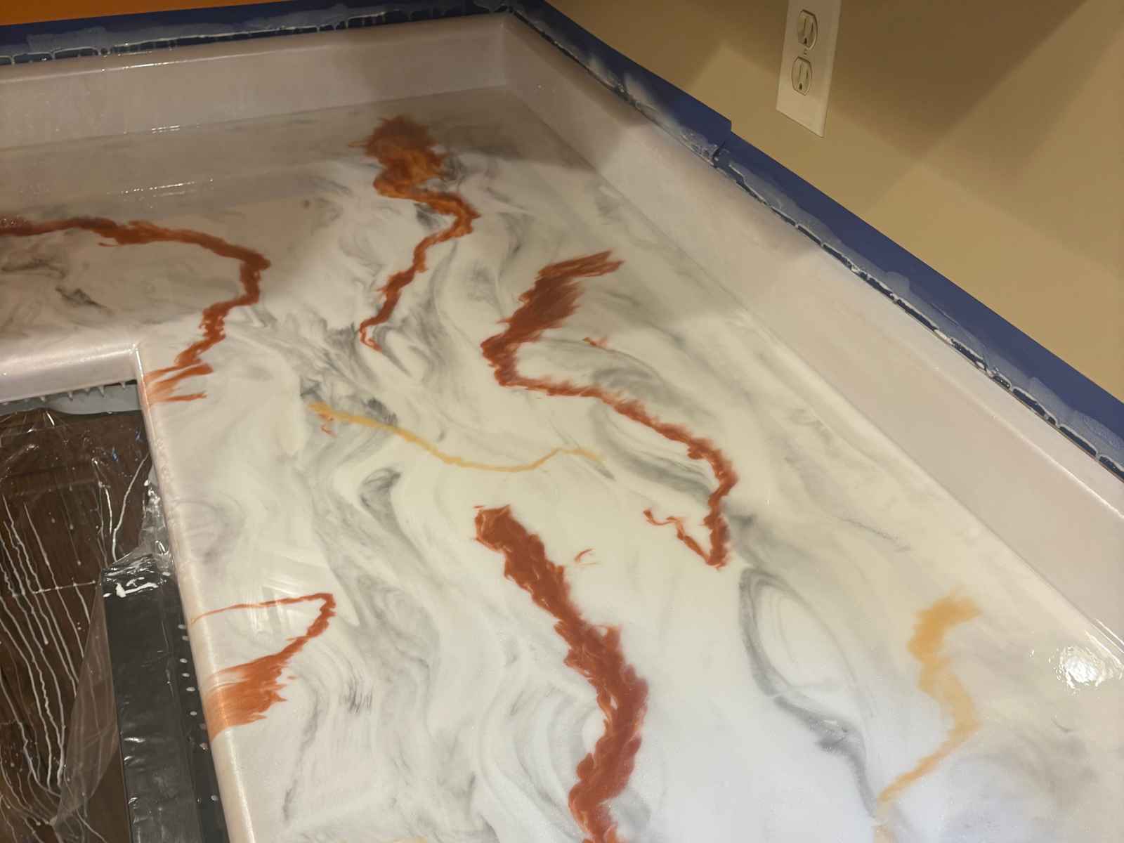 Epoxy countertop detail