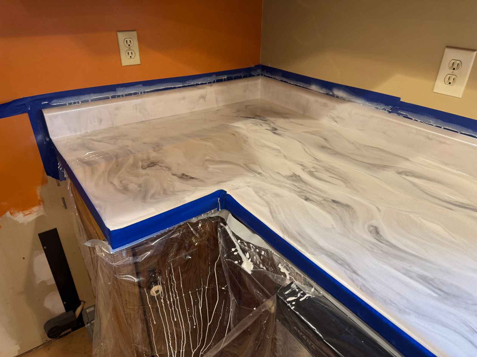 Finished epoxy countertop