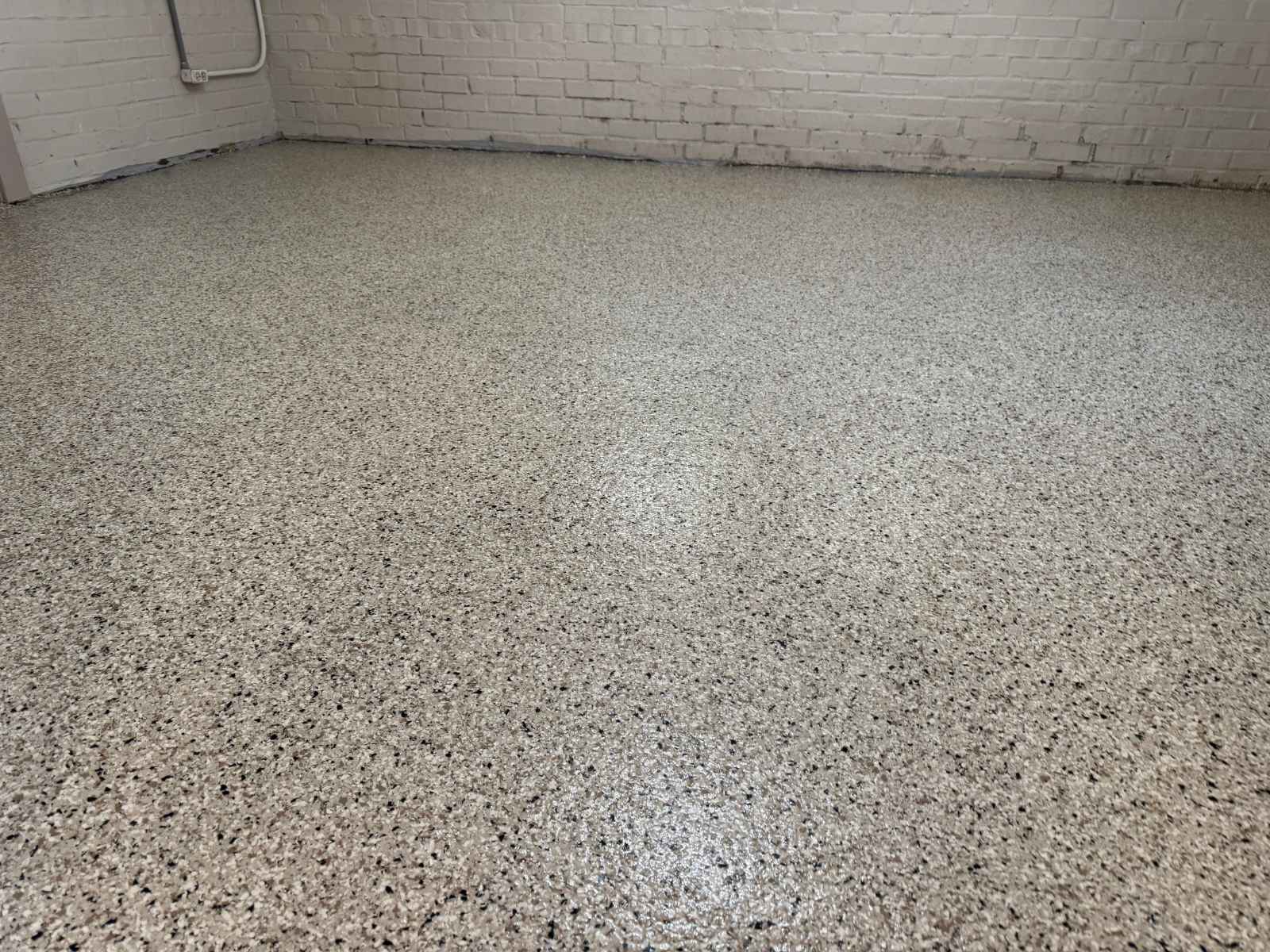 Indoor epoxy floor in finished room