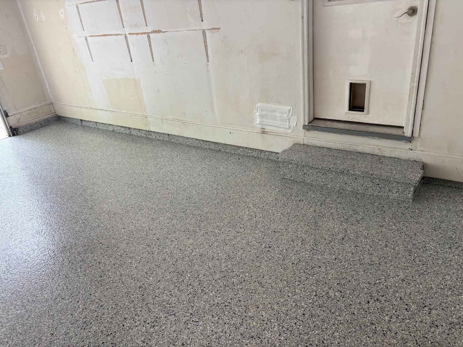Finished epoxy garage floor