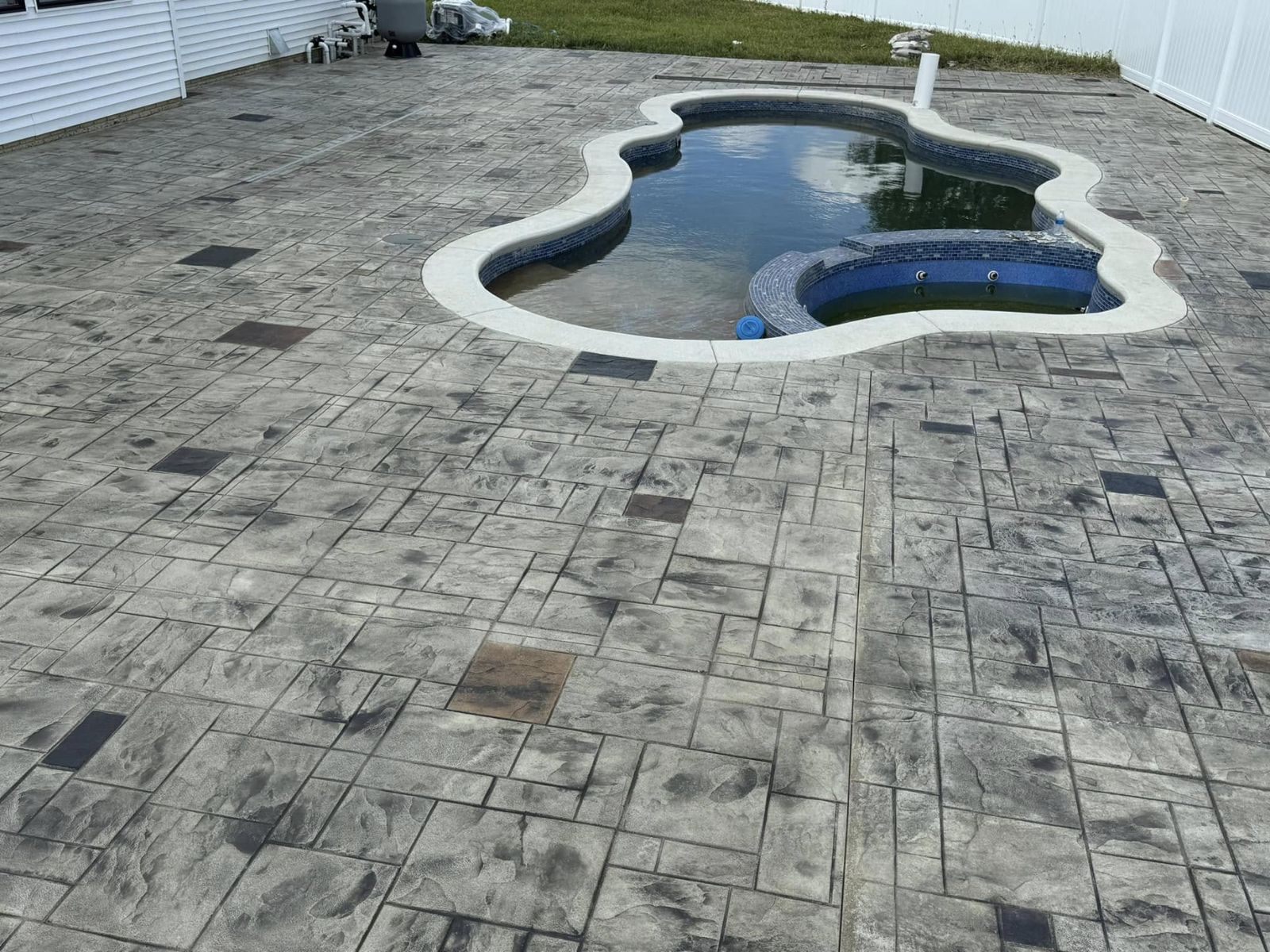 Concrete pool surround installation