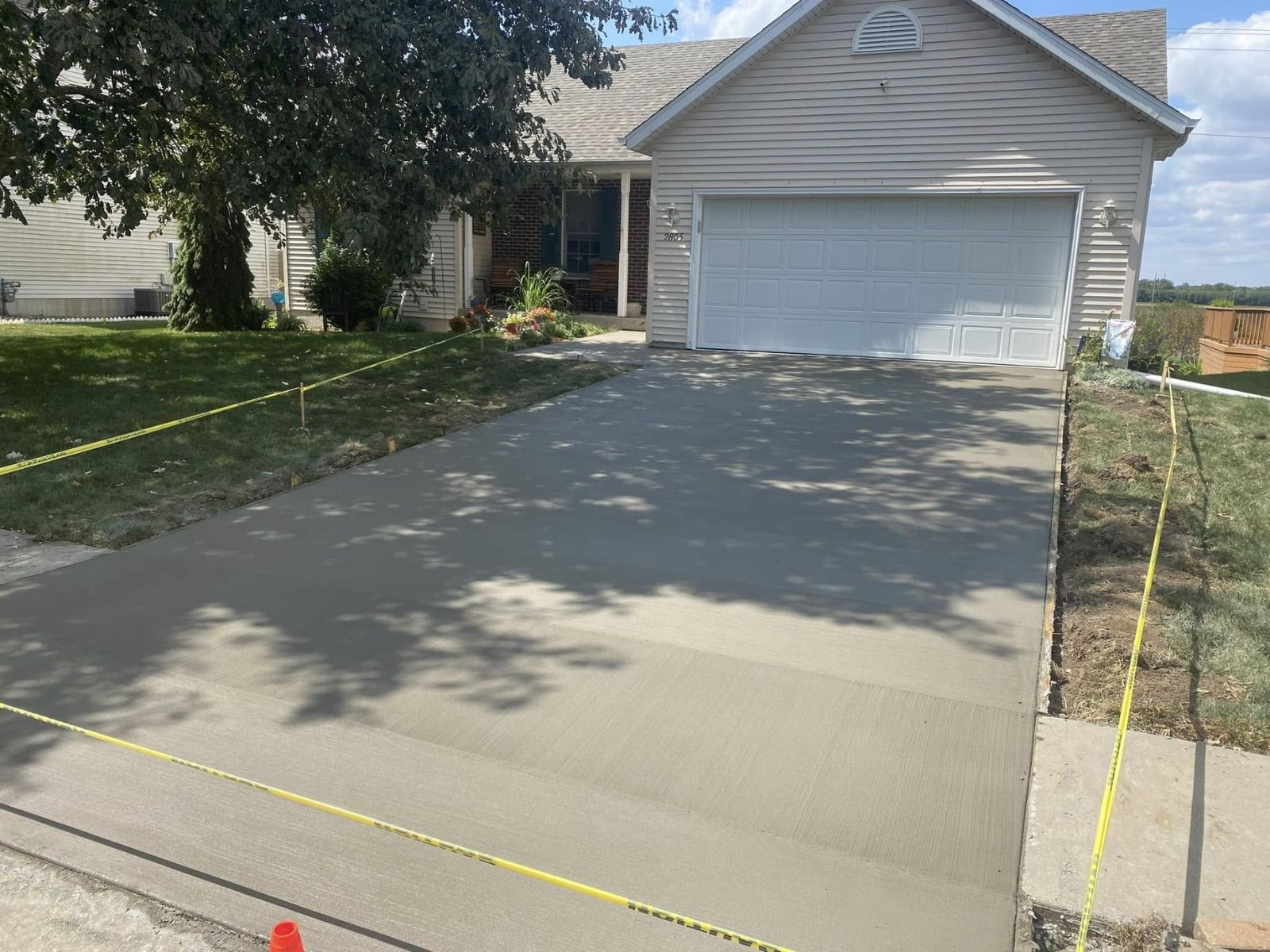 Concrete driveway and parking surface