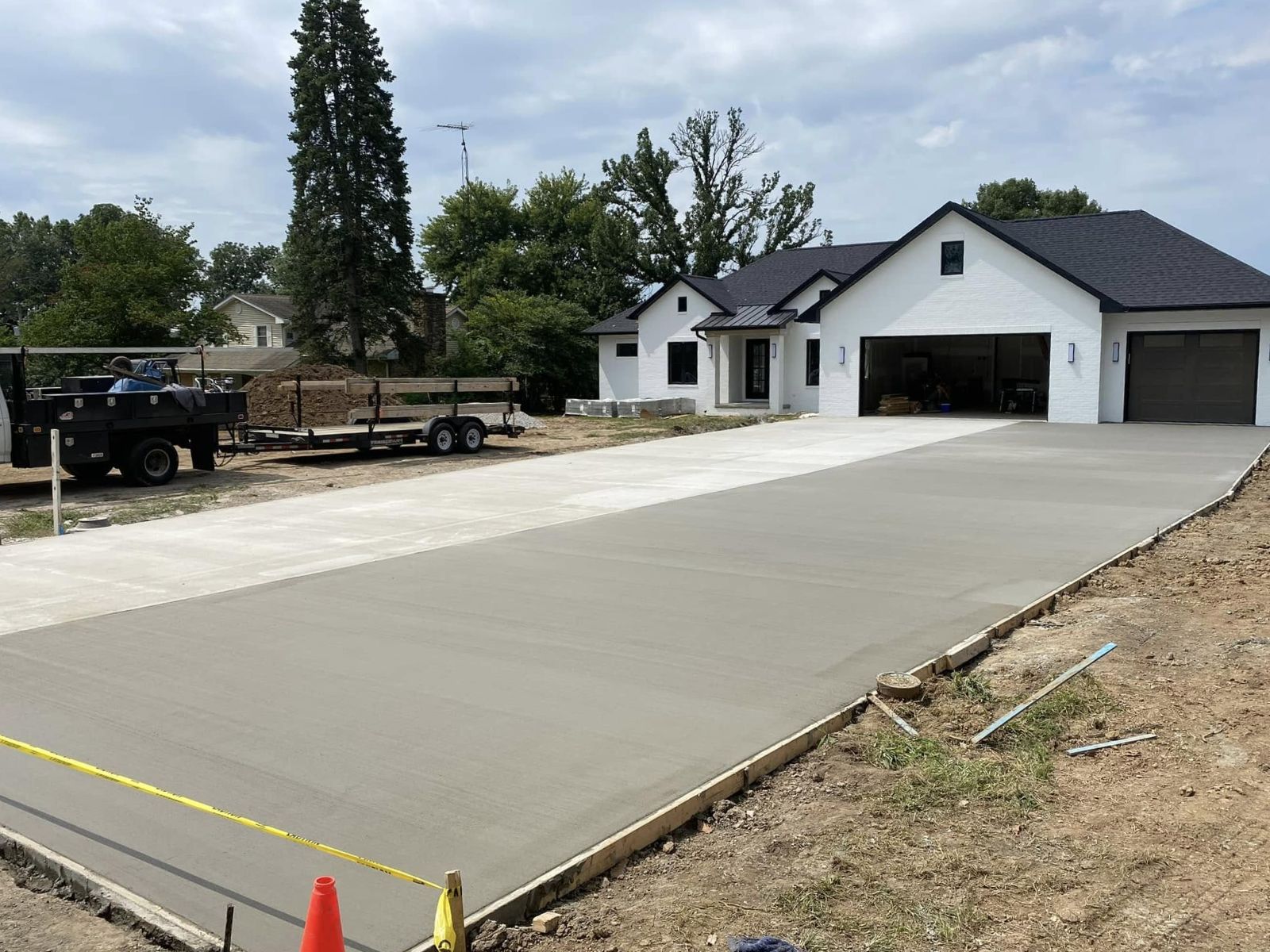 Concrete driveway installation
