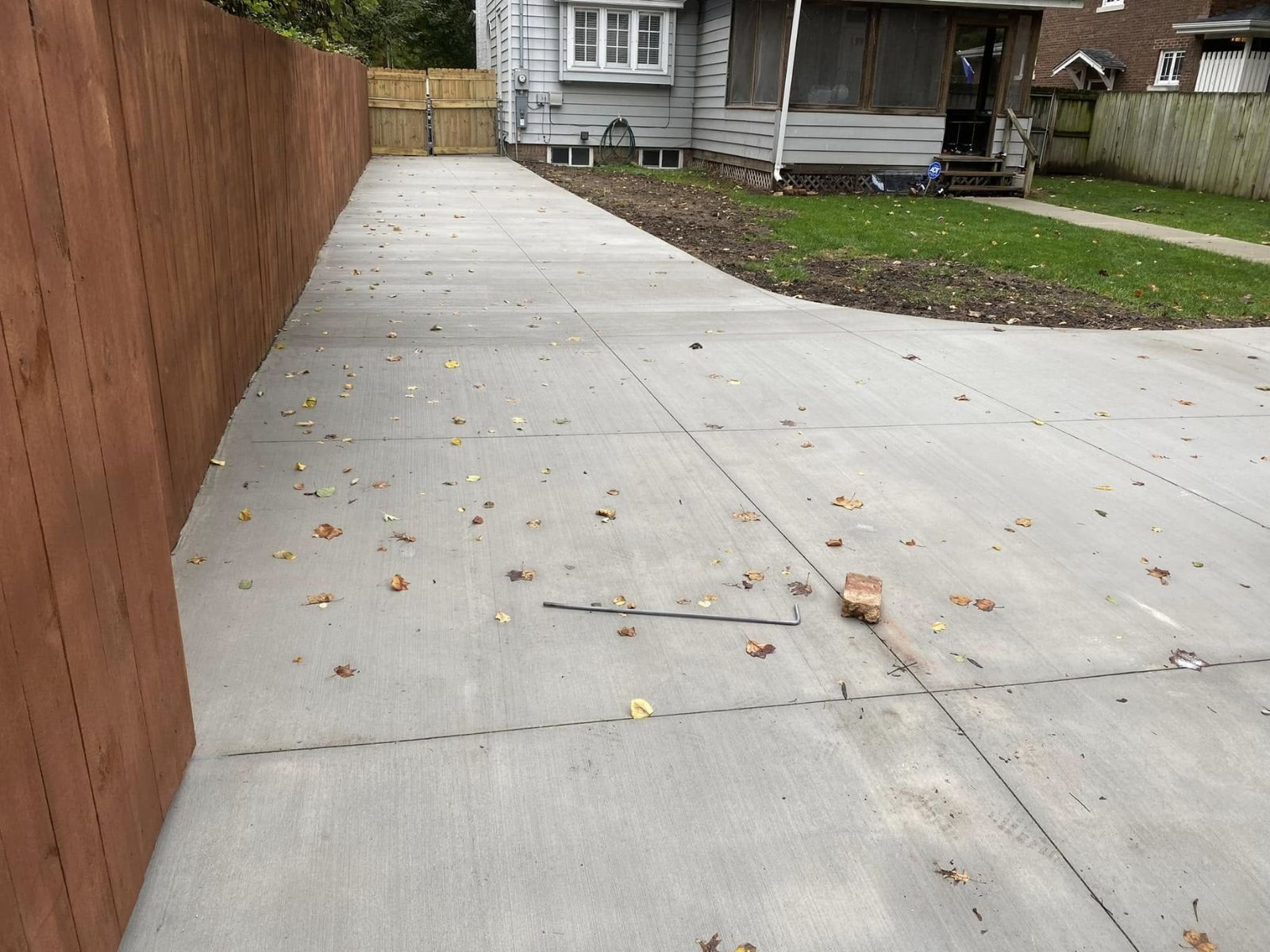 Replacement driveway with finish and walkway connection