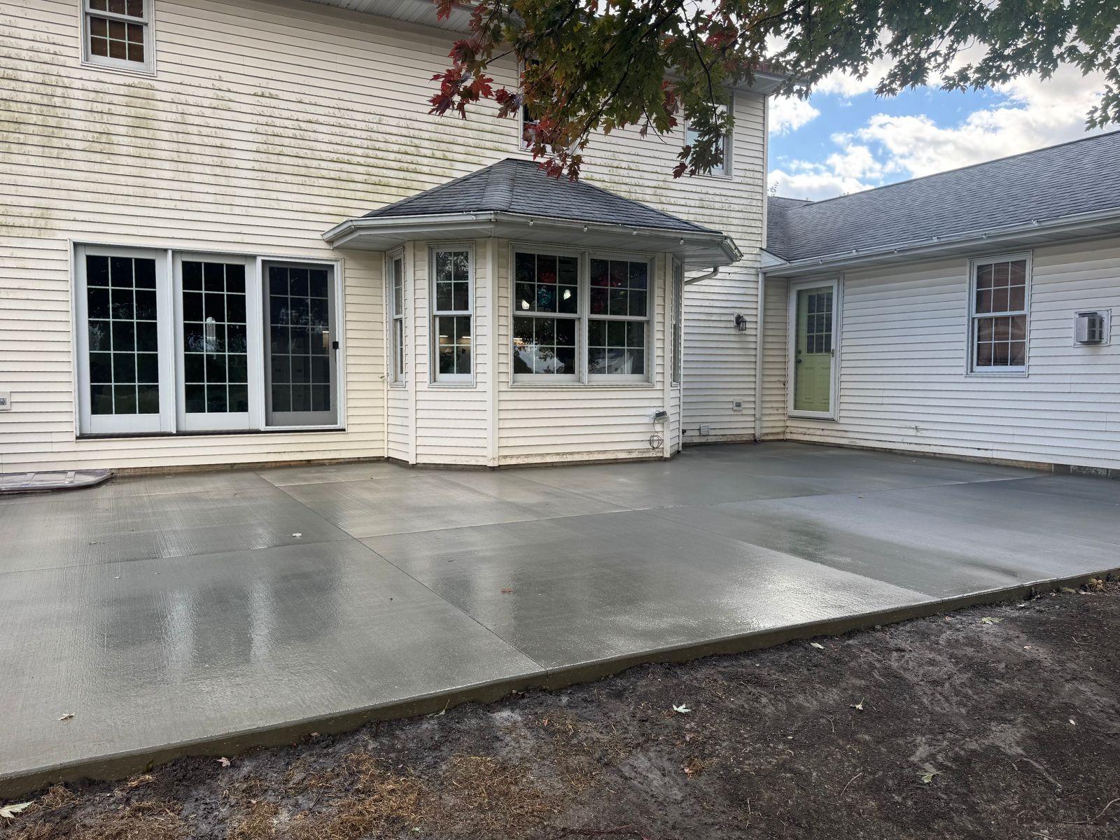 Completed concrete patio