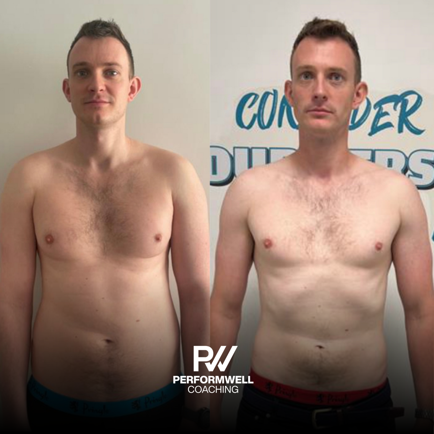 Alex transformation, body recomposition, personal training Southampton