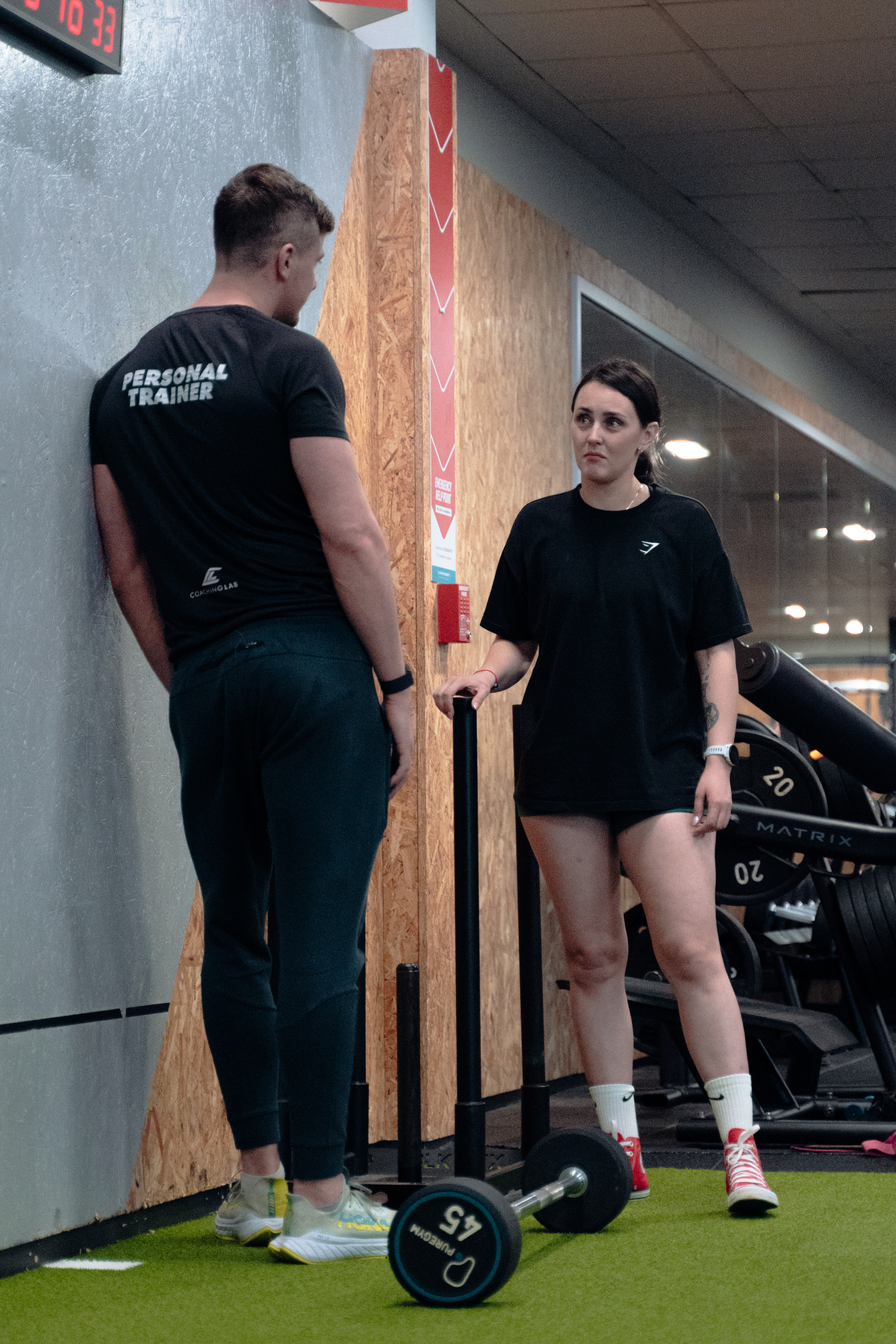 Nick Finch coaching a client in the gym