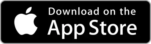 Black App Store badge with a white Apple logo and download text.