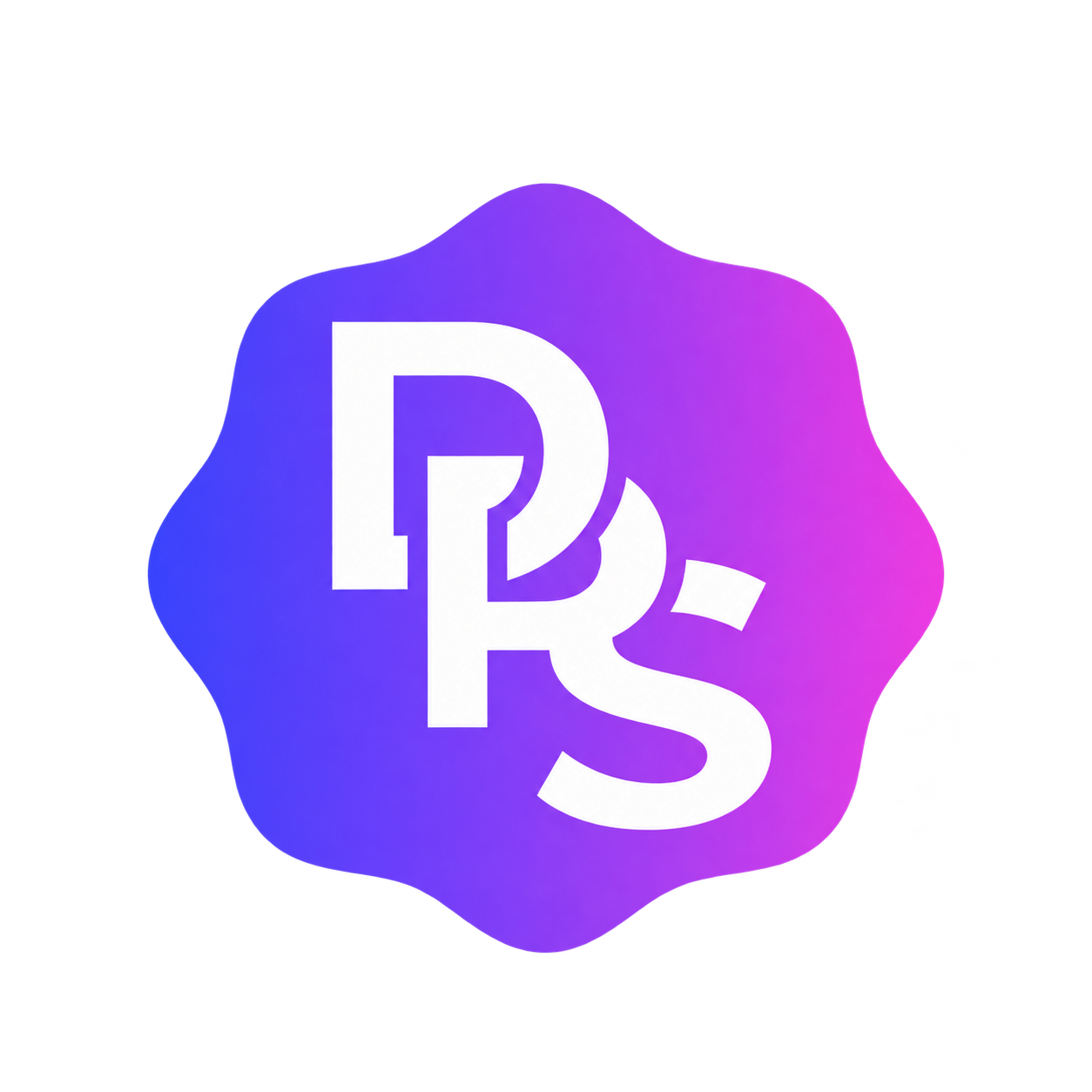DigitalRealm Solutions logo with white initials on a purple gradient badge.
