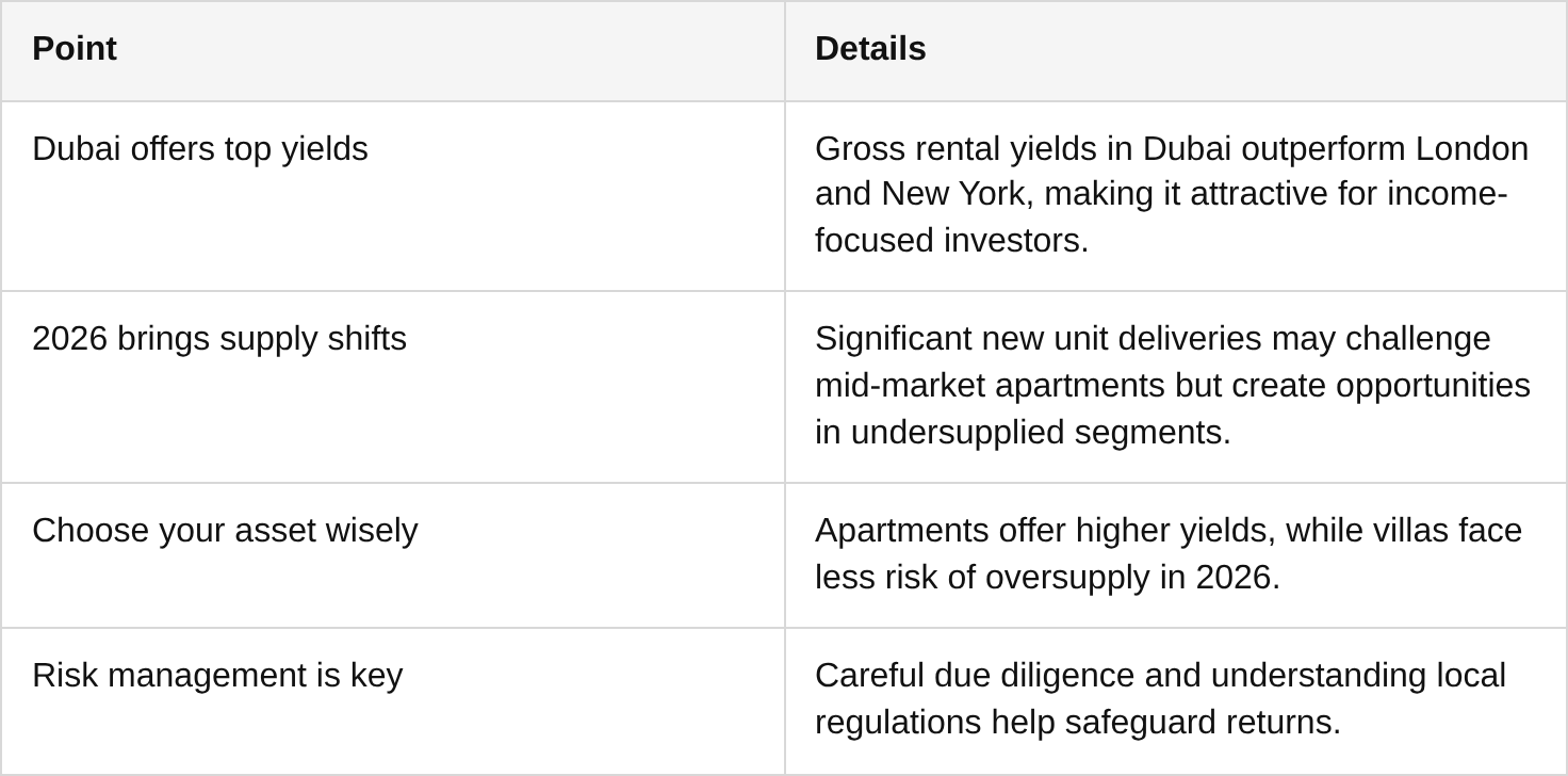 key takeaways table