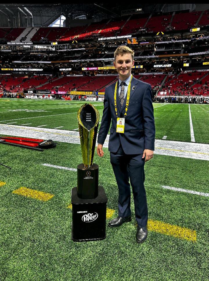 On the field at a championship game