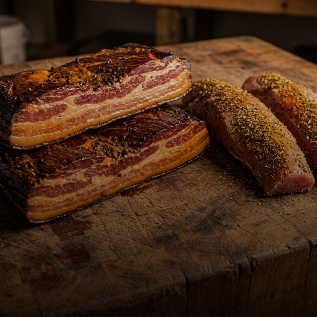 Fresh pork cuts at Park Ranch Meats