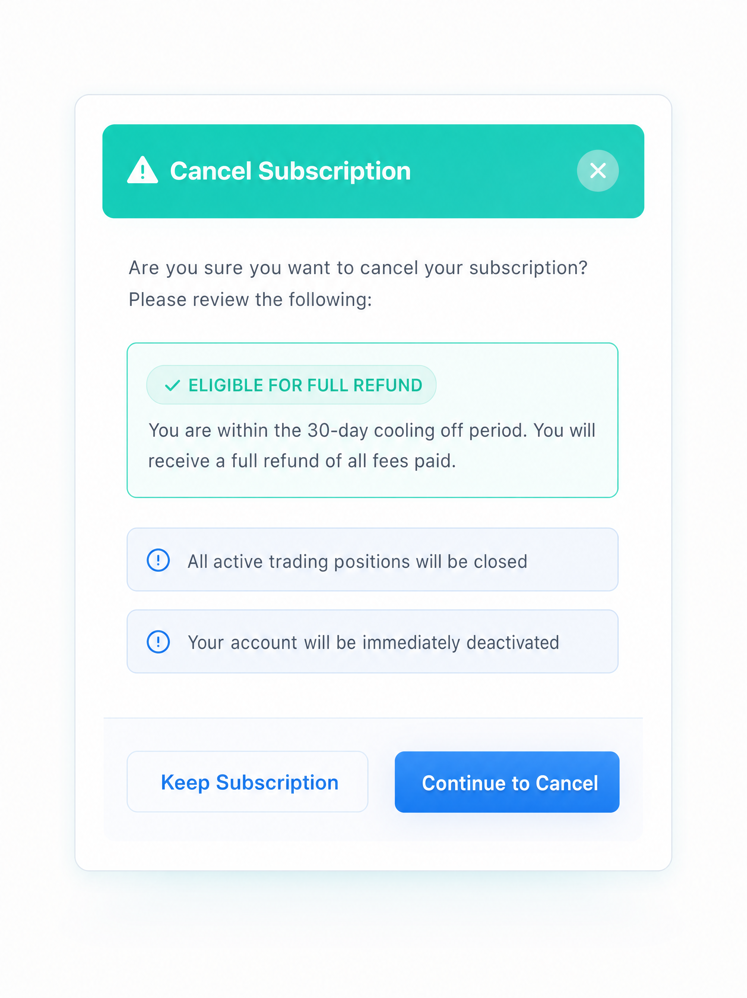 Refund Button Interface