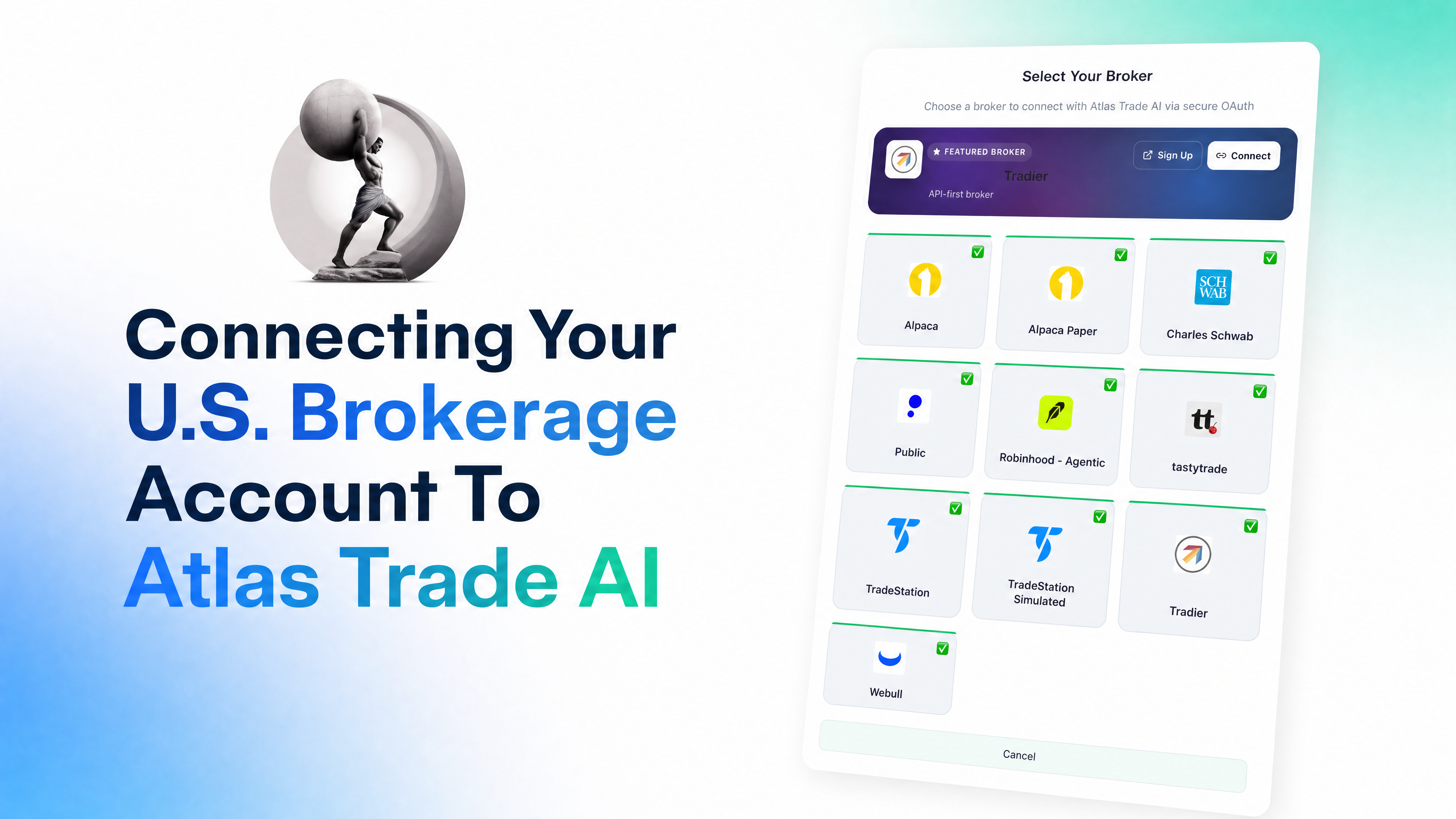 Atlas Trade AI brokerage connection video