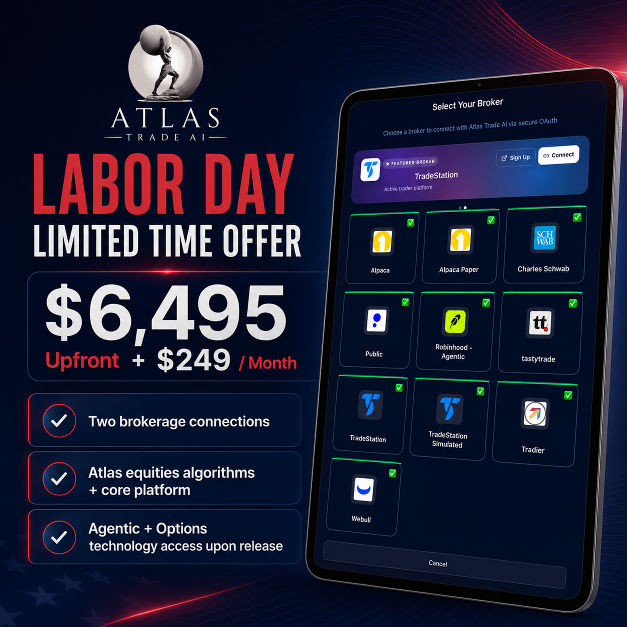 Atlas Trade AI Labor Day Sale