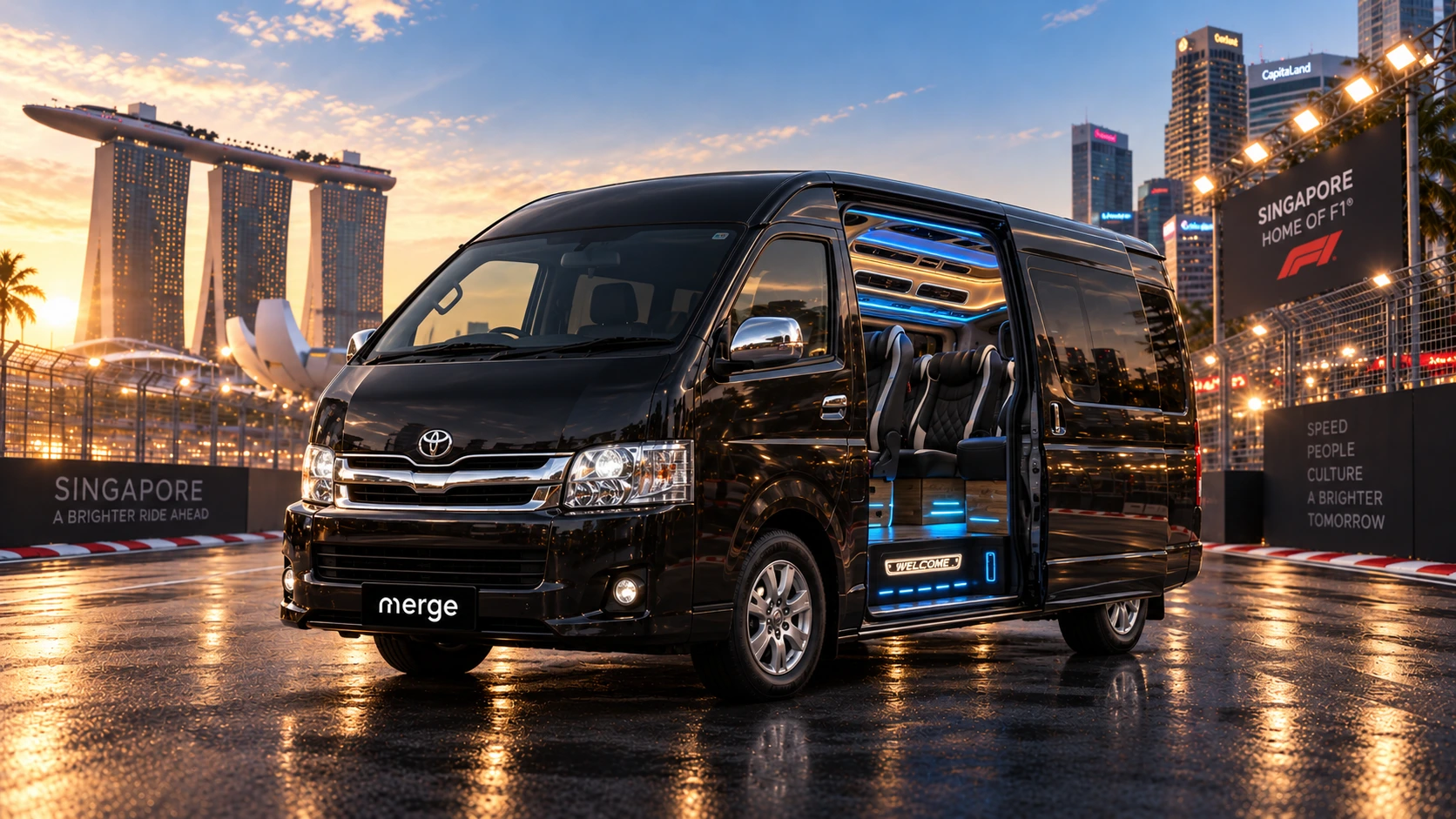 Toyota HiAce Combi - Executive Interior — representative vehicle from Merge fleet