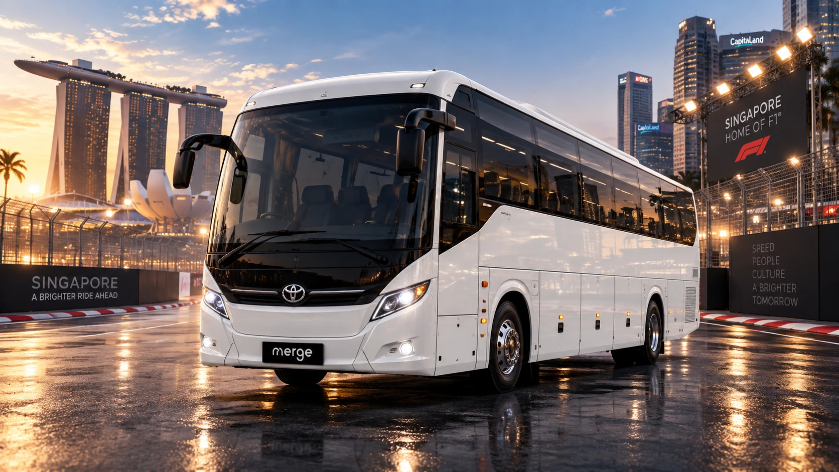 45-Seater Coach — representative vehicle from Merge fleet