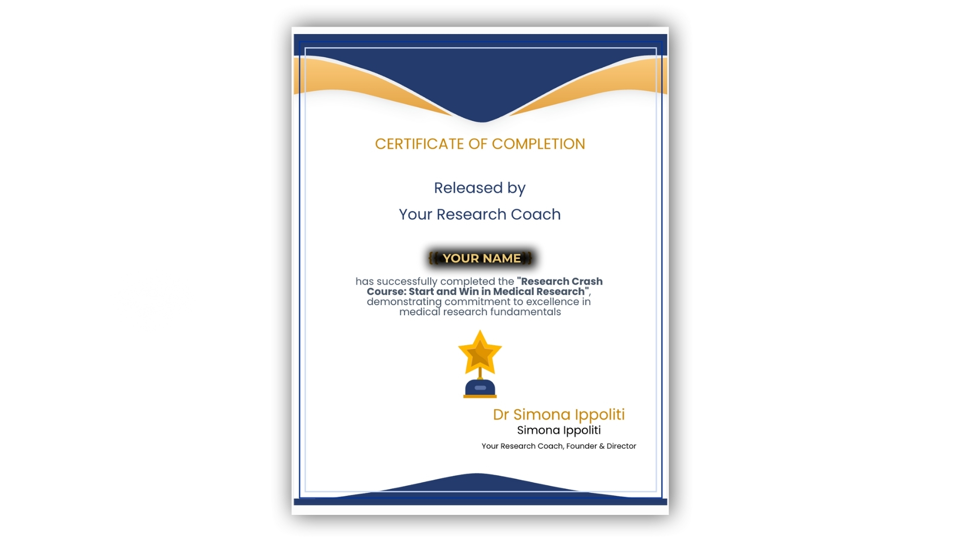 Personalised Certificate of Completion