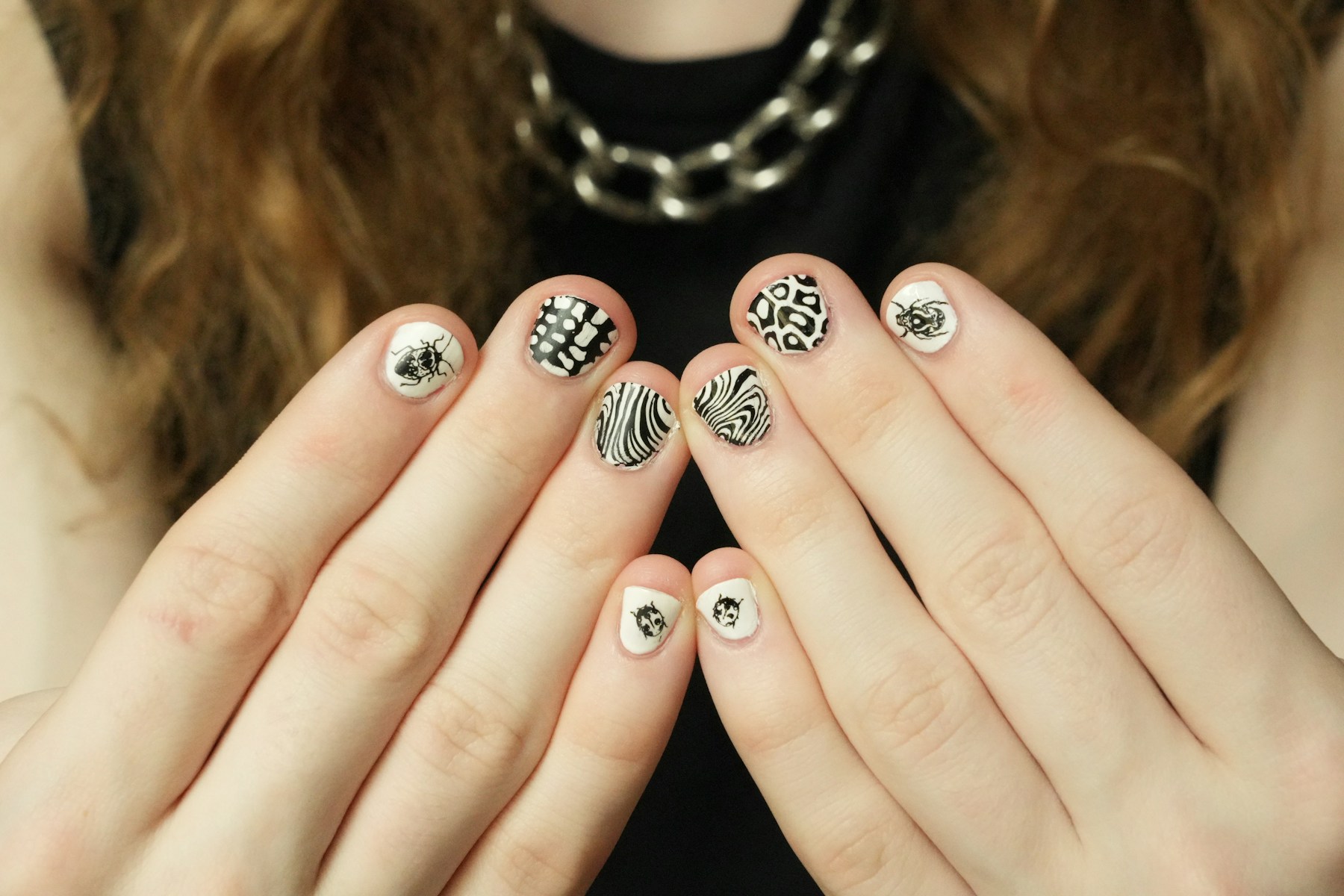 Hand painted custom nail art set