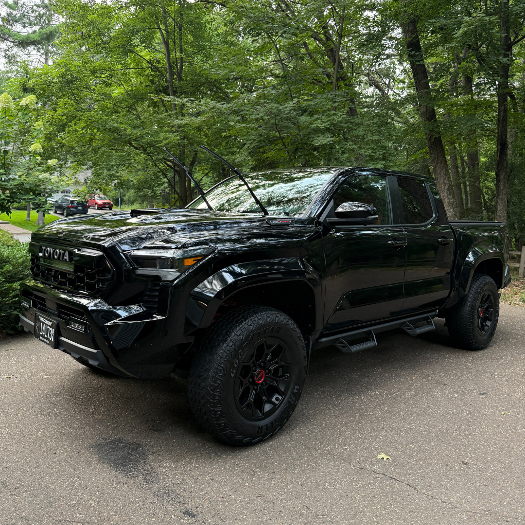 Black Toyota Tacoma TRD Pro front end ceramic coated — ceramic coating Eau Claire