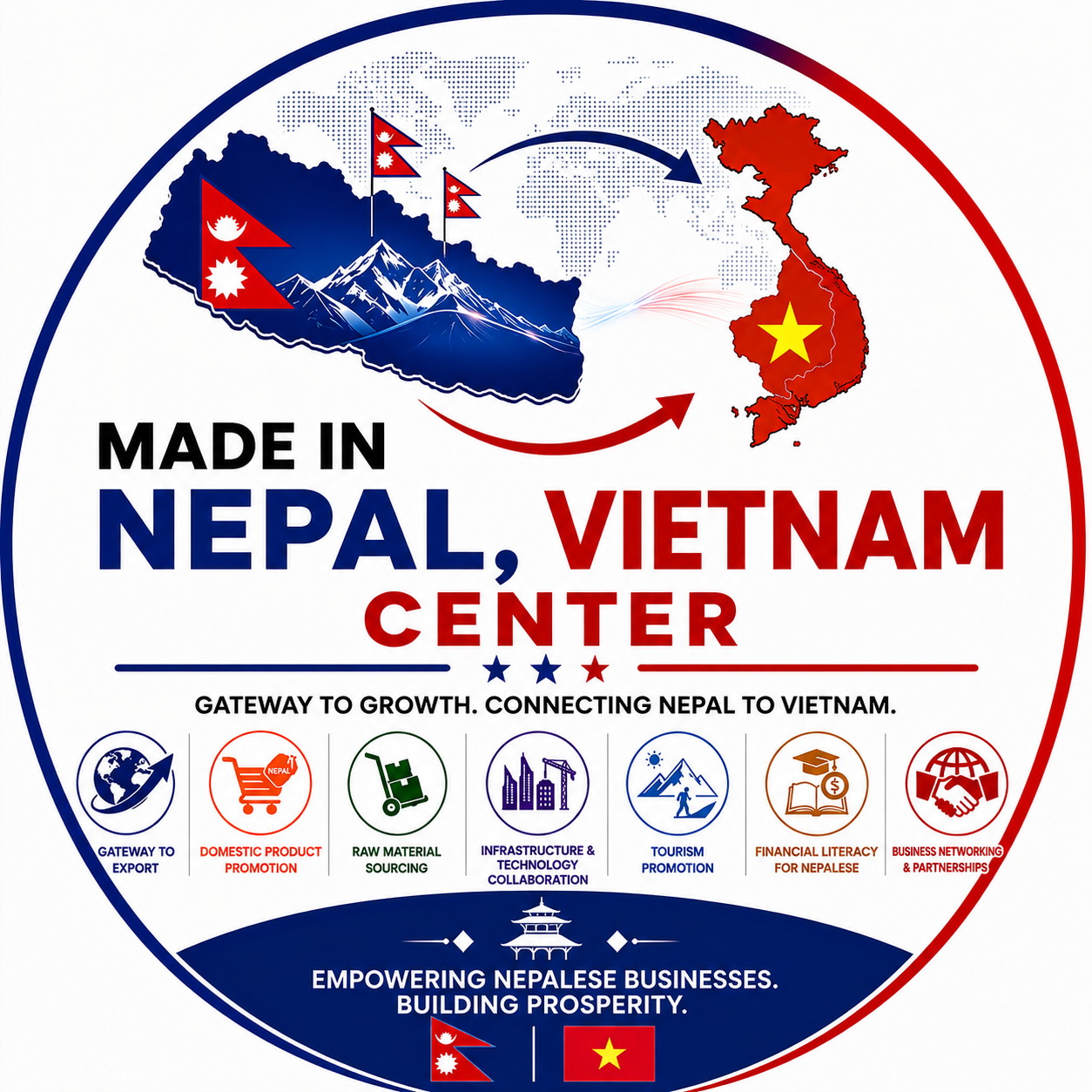 Made in Nepal, Vietnam Center Logo