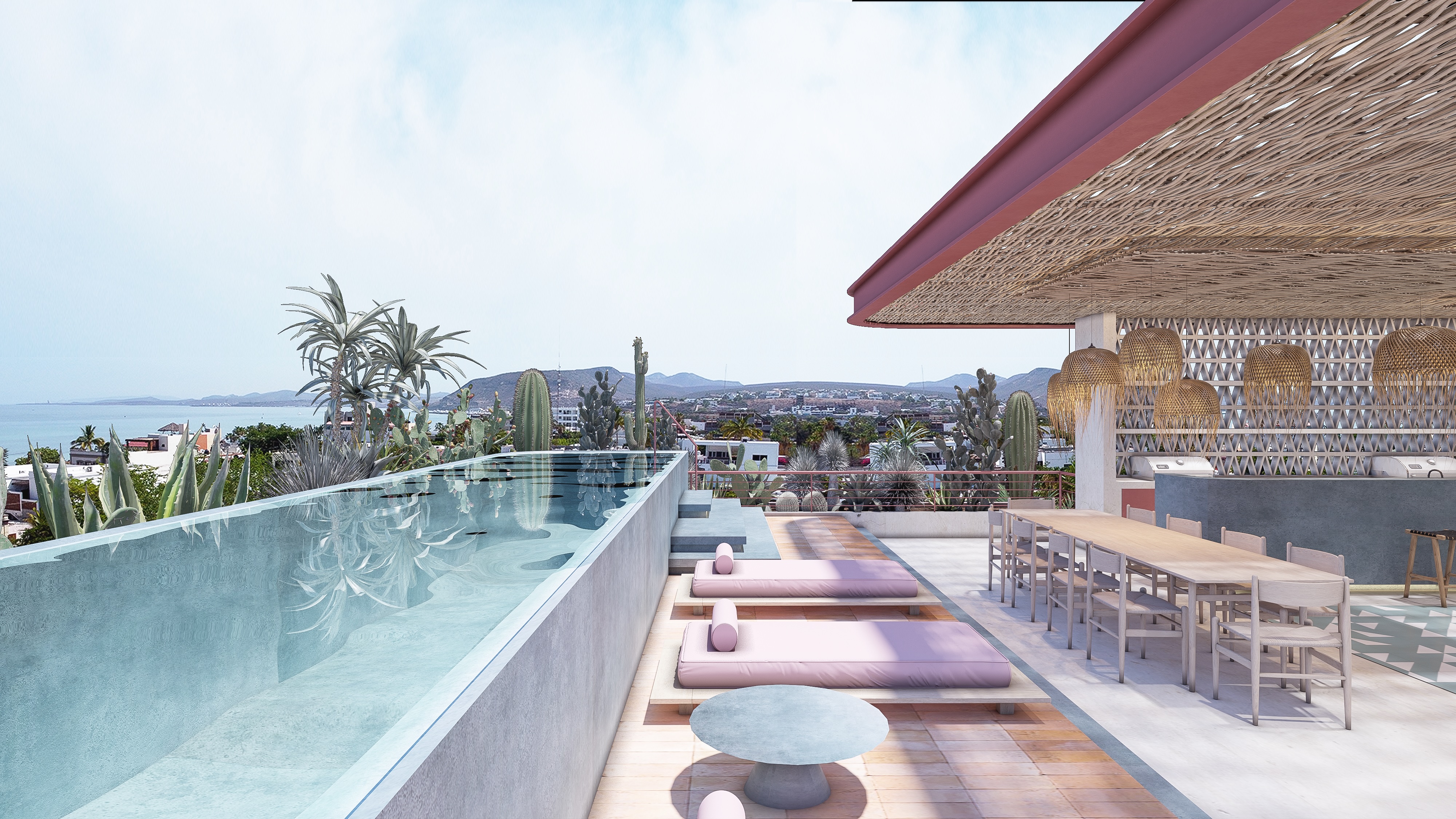 the pool on the roof of Torre Bivalvia