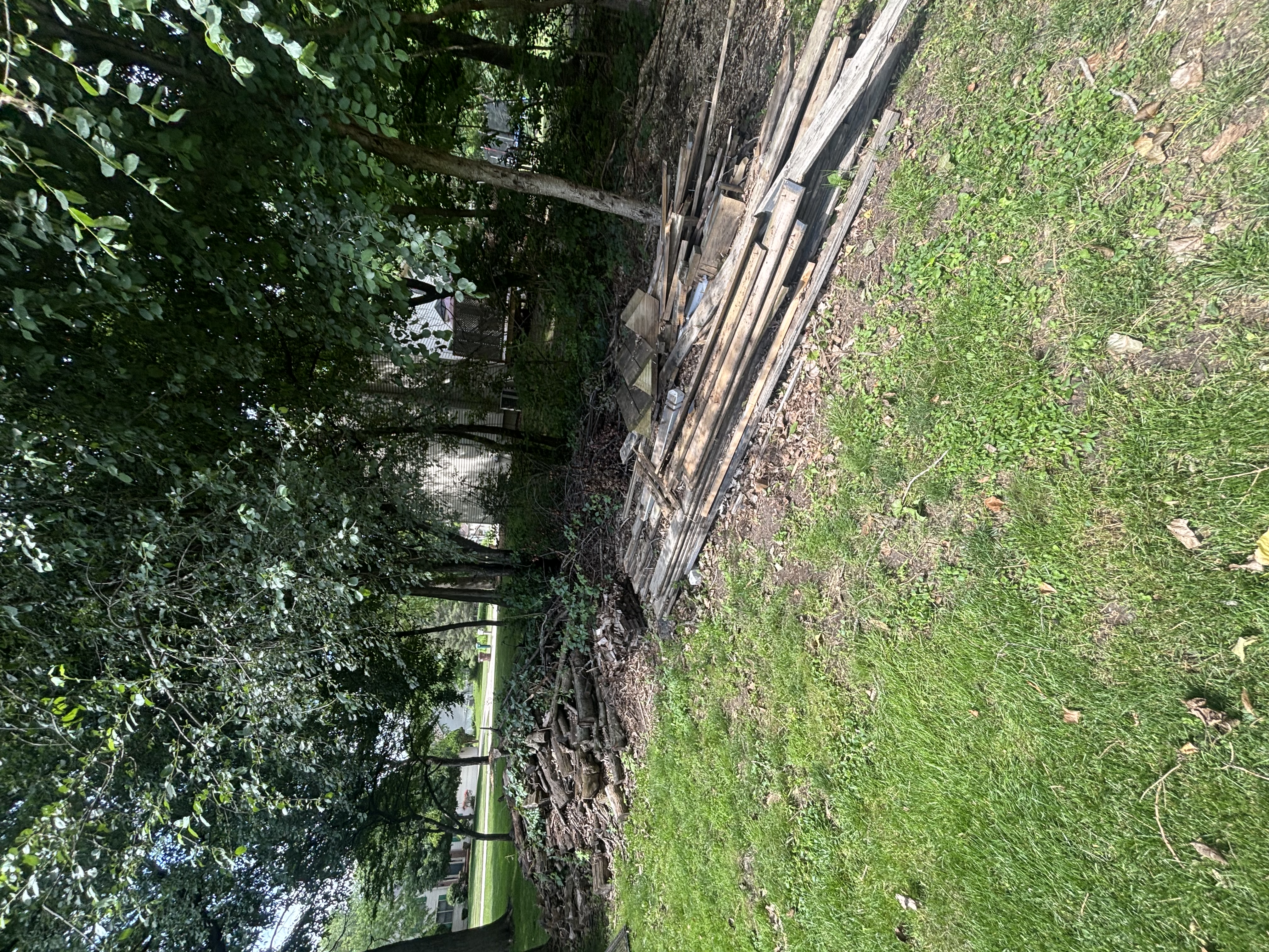 Construction debris pile before removal