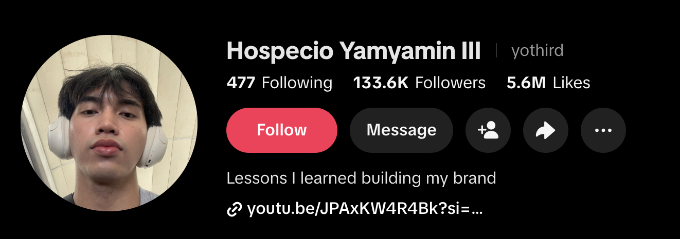 @yothird on TikTok — 133.6K followers